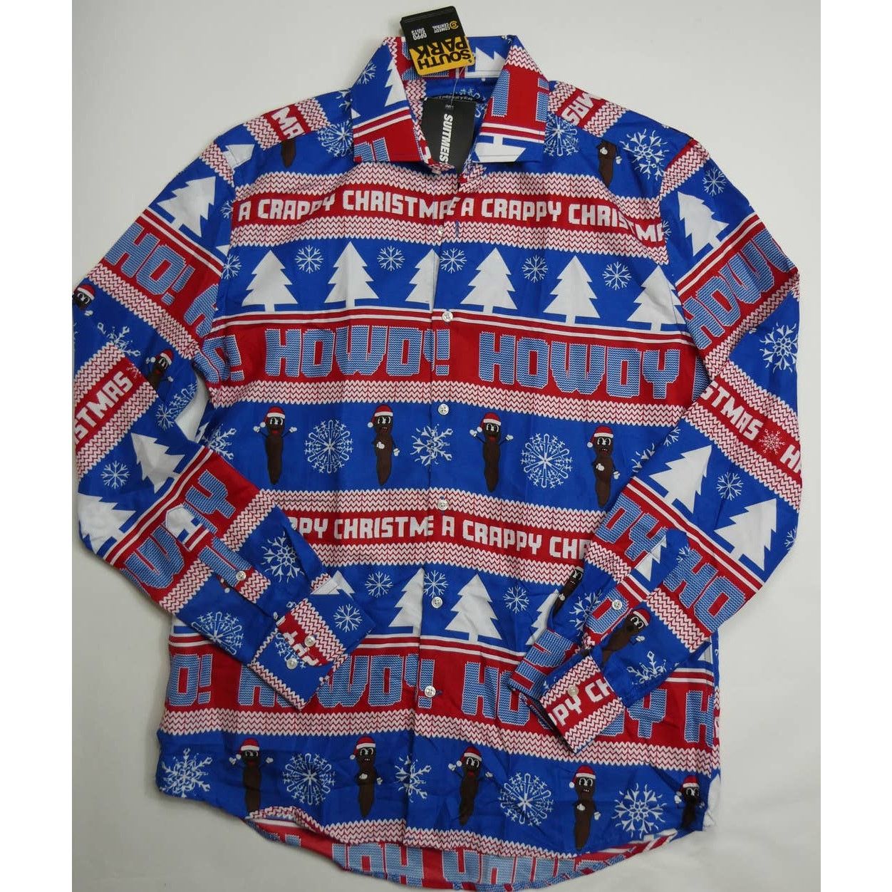 Other South Park Howdy Ho Mr. Hankey Long Sleeve Button Down Shirt Size US M / EU 48-50 / 2 - 1 Thumbnail