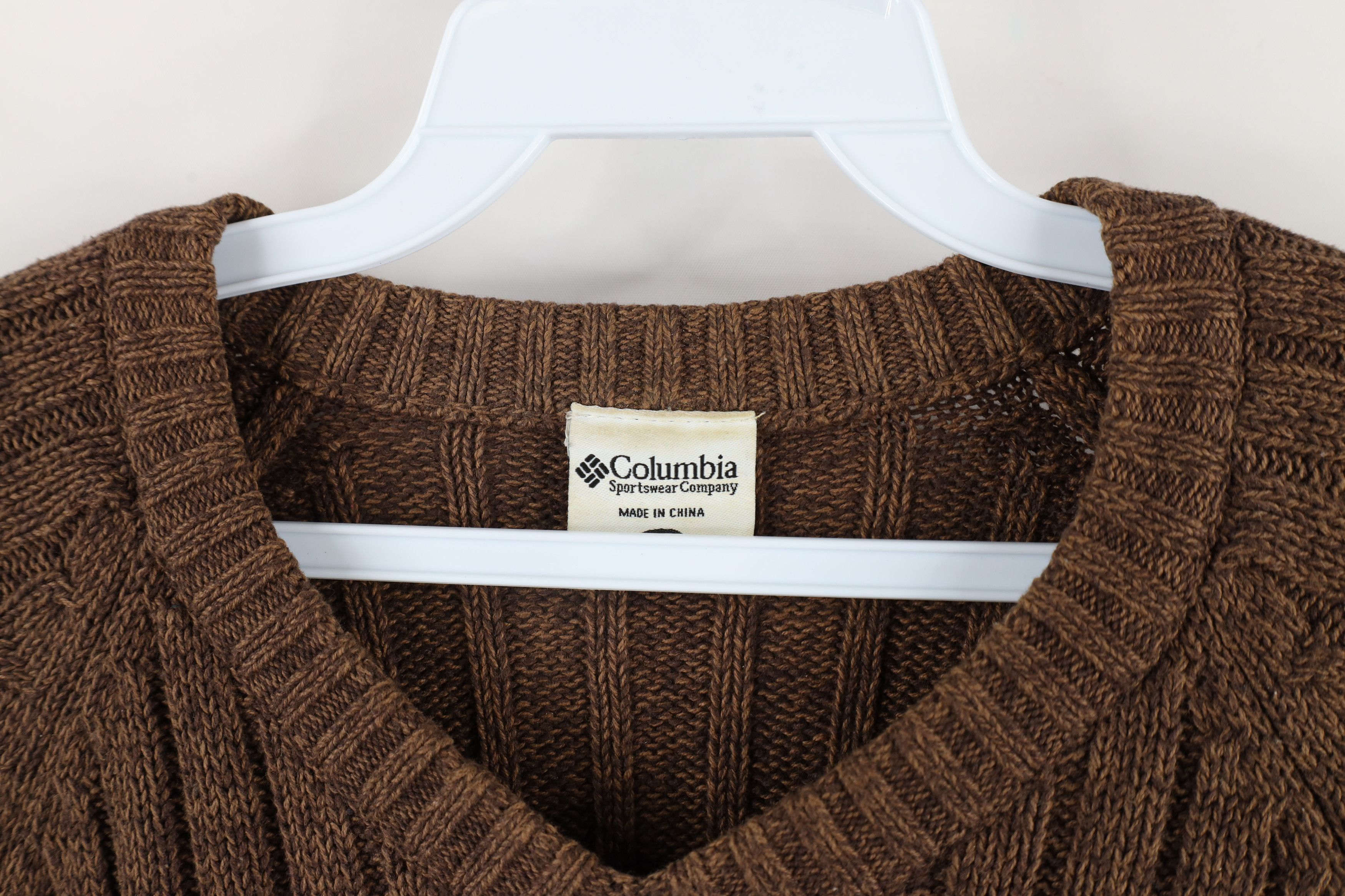Columbia × Vintage Vintage Columbia Cotton Ribbed Knit Sweater Heather Brown Size US M / EU 48-50 / 2 - 8 Thumbnail