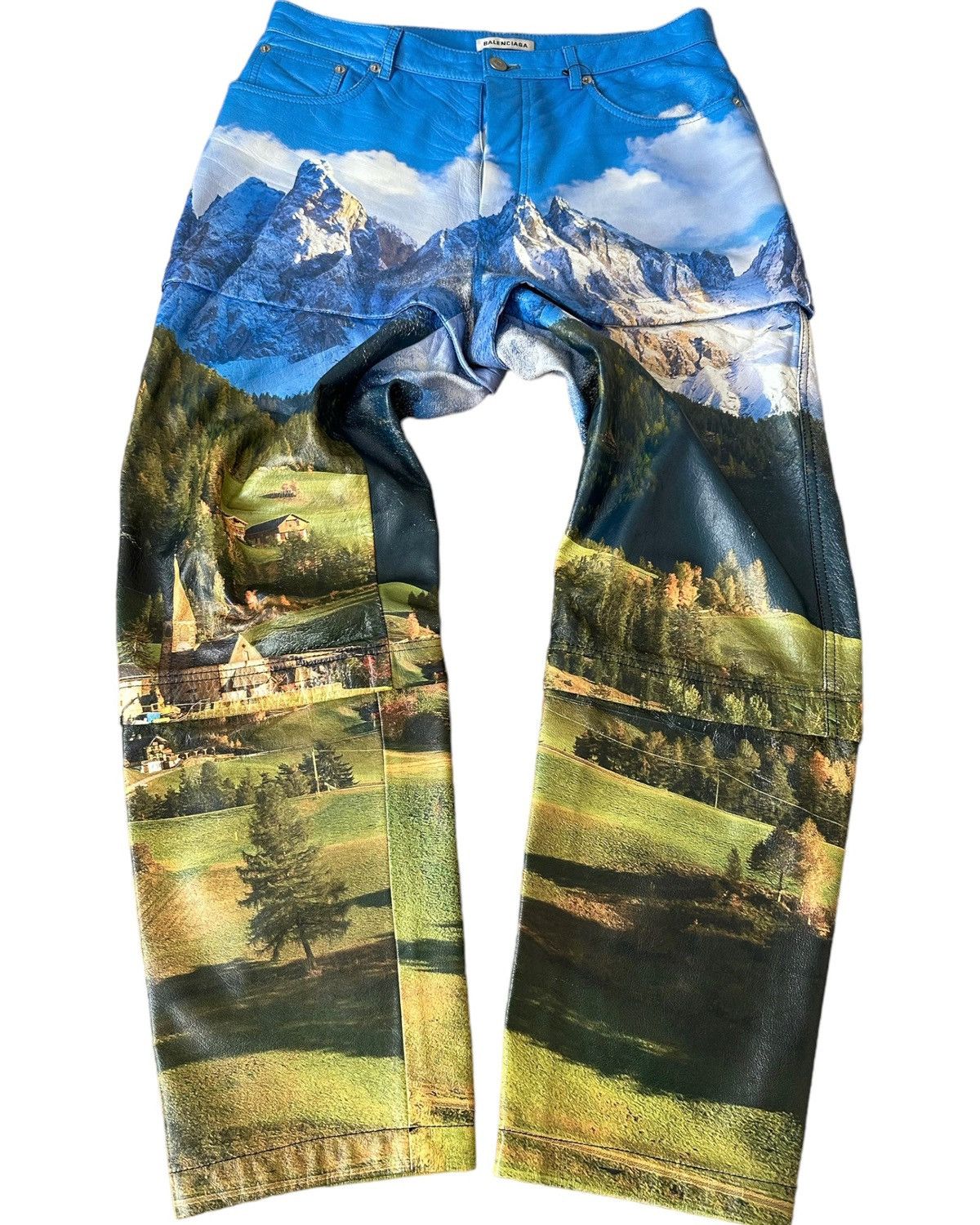 Balenciaga GRAIL 2018 Convertible Painted Calfskin Mountain Pants Size 28" / US 6 / IT 42 - 1 Thumbnail
