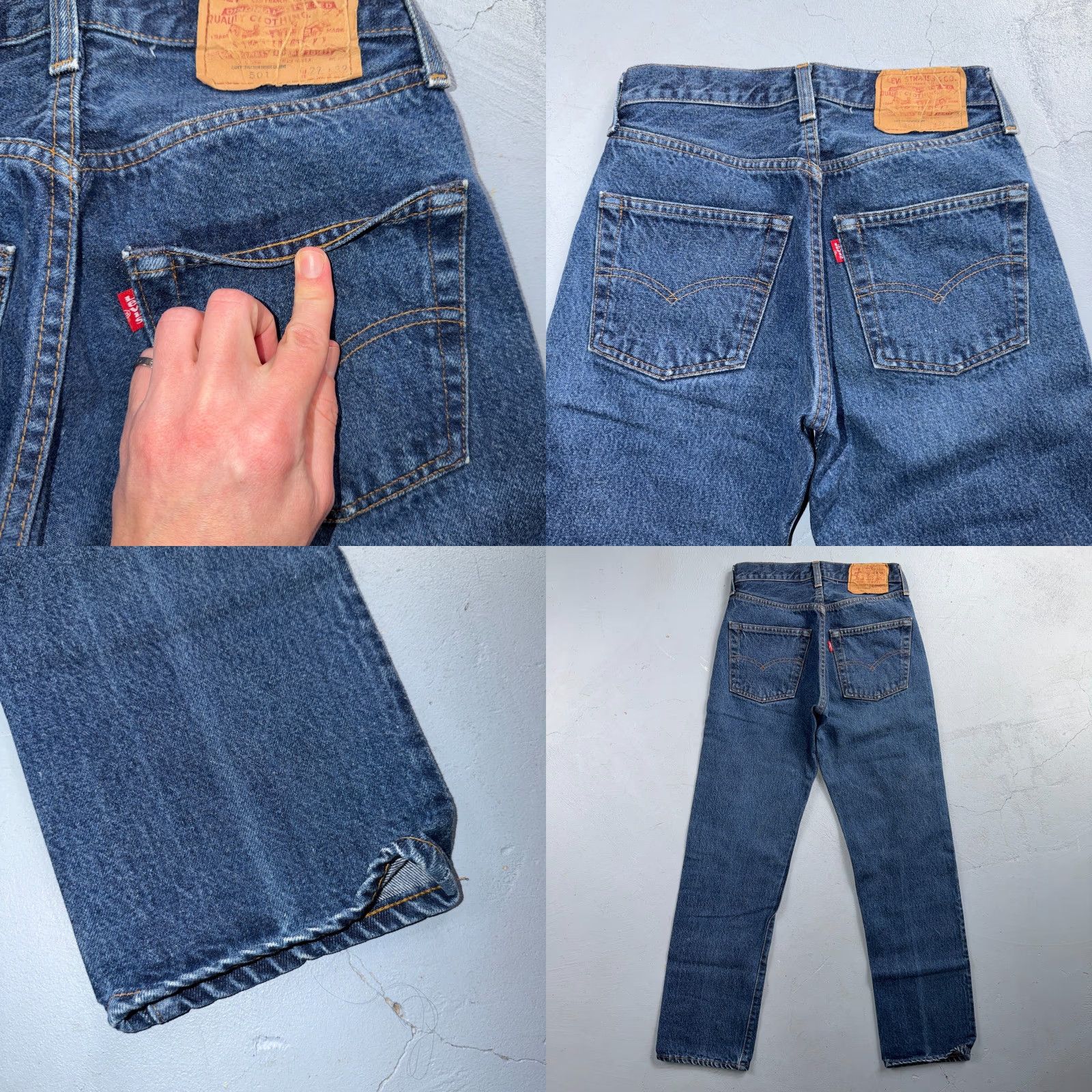 Levi's VINTAGE Levi's 501 Jeans Levis 501 Vintage 80s Redline Selvedge USA XX Dark Wash 27x32 24x28 Men Blue 5-Pocket Denim Distressed Classic Size US 27 - 10 Thumbnail