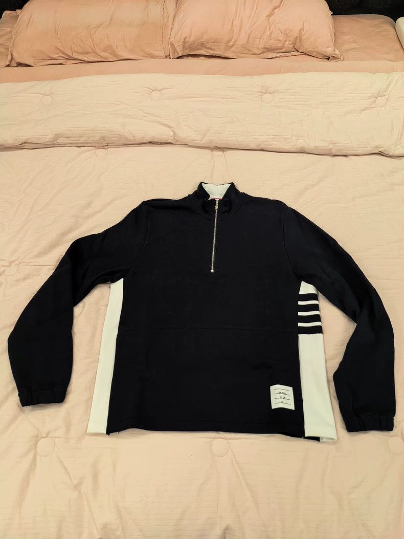 Thom Browne Thom Browne Color Block Half Zip Sweatshirt - dmc Size US S / EU 44-46 / 1 - 1 Thumbnail