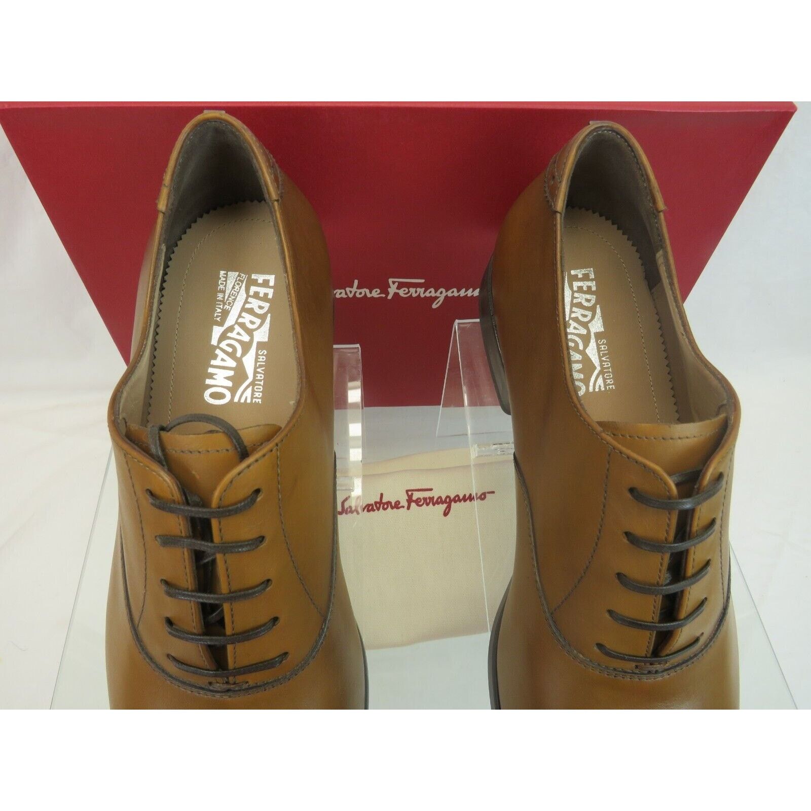 Salvatore Ferragamo FERRAGAMO BOSTON BROWN BROGUE LEATHER GANCINI OXFORDS 9.5 E Size US 10.5 / EU 43-44 - 7 Thumbnail