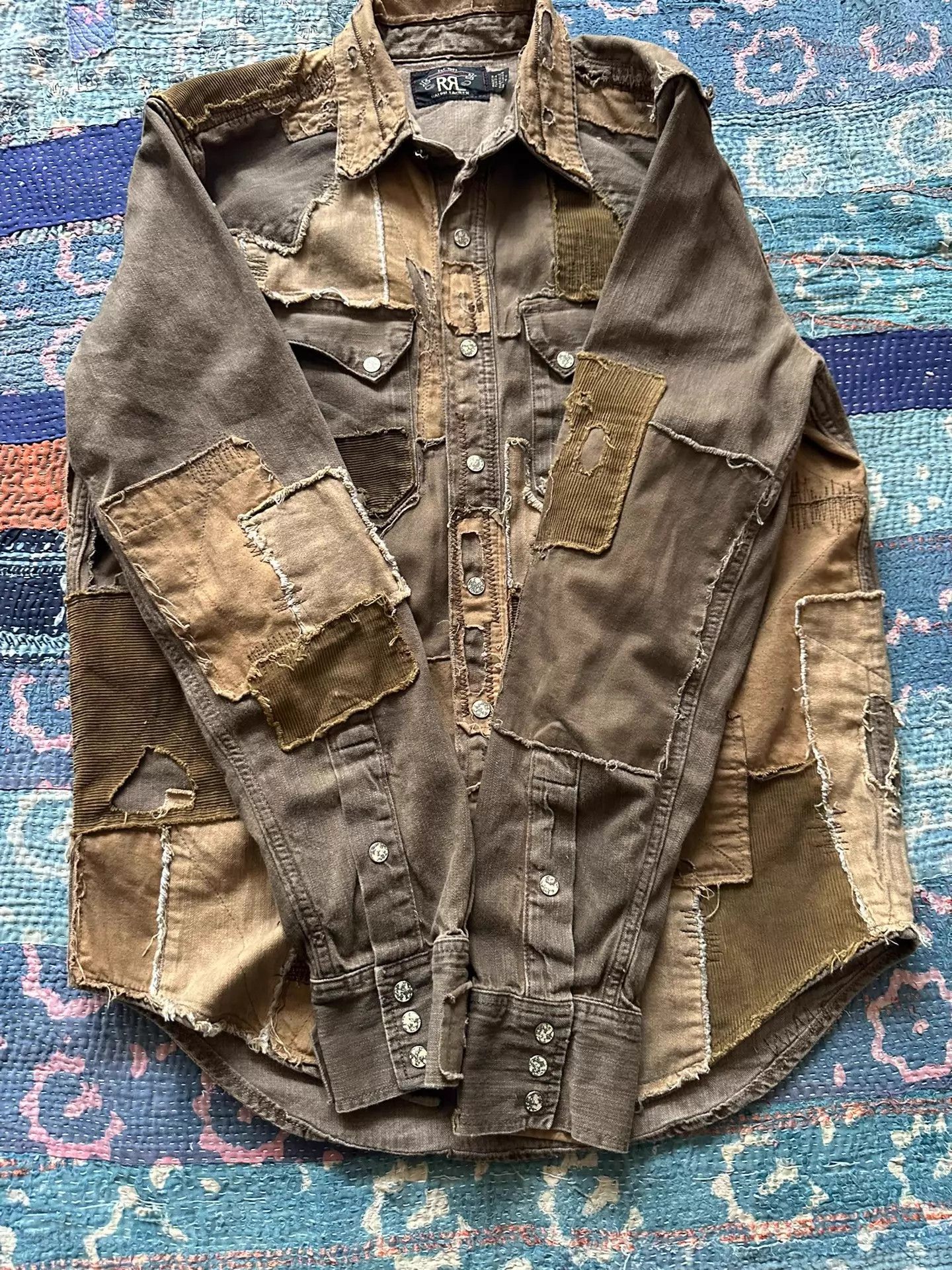 RRL Ralph Lauren RRL Patchwork Distressed Limited Shirt Size US S / EU 44-46 / 1 - 6 Thumbnail