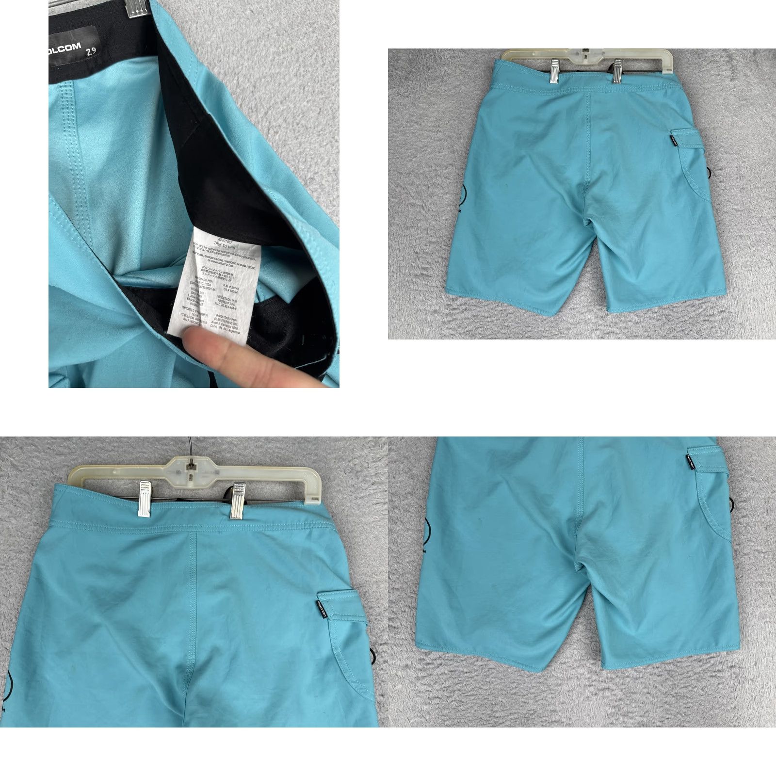 Volcom Volcom Cargo Shorts Mens 29 Blue Microfiber 9 Inseam Swim Quick Dry Boardshort Size US 29 - 9 Thumbnail