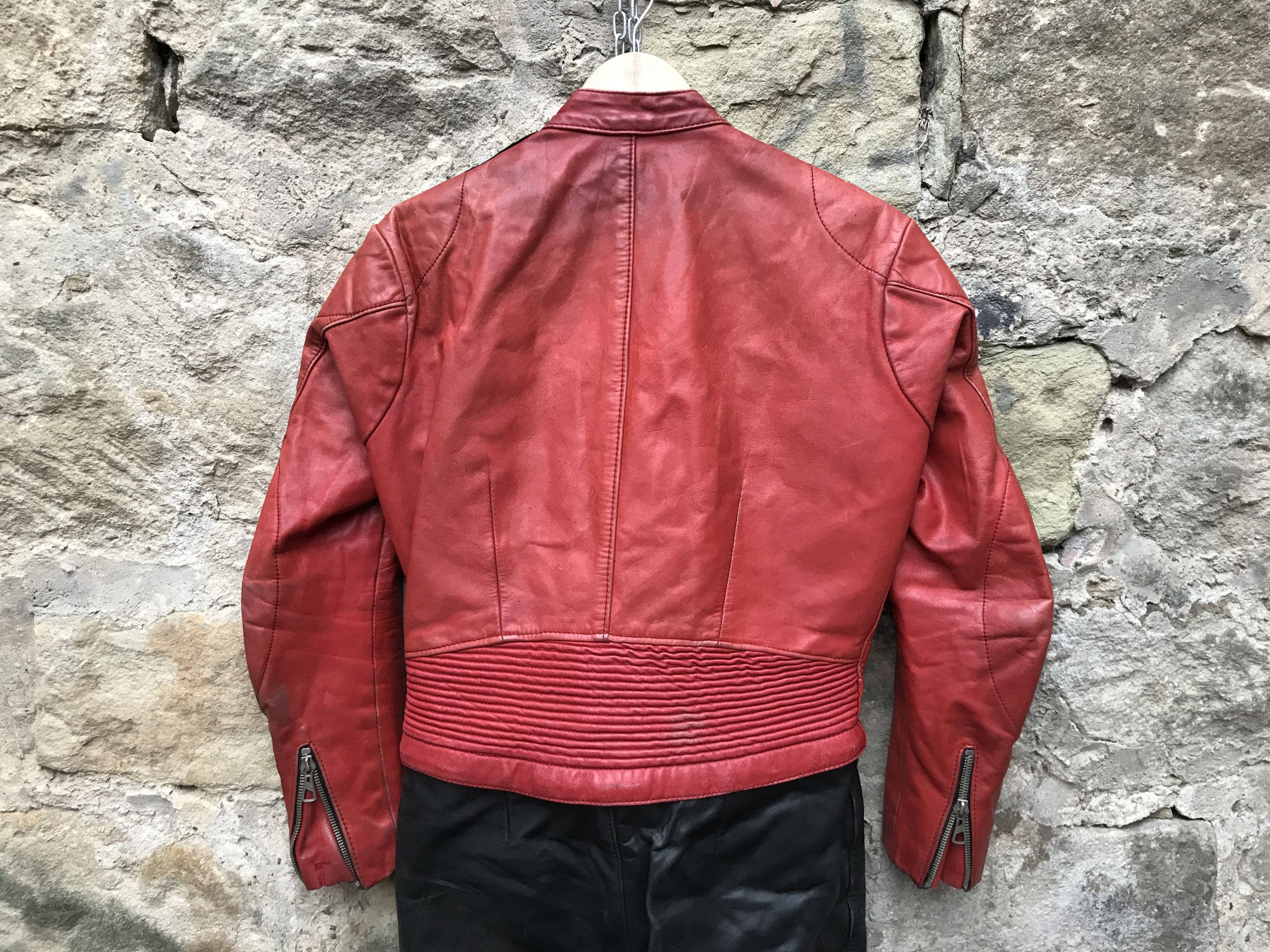 Vintage 70s Kombi Harro Distressed Leather Biker Jacket/ Racing Suit Size US S / EU 44-46 / 1 - 15 Thumbnail