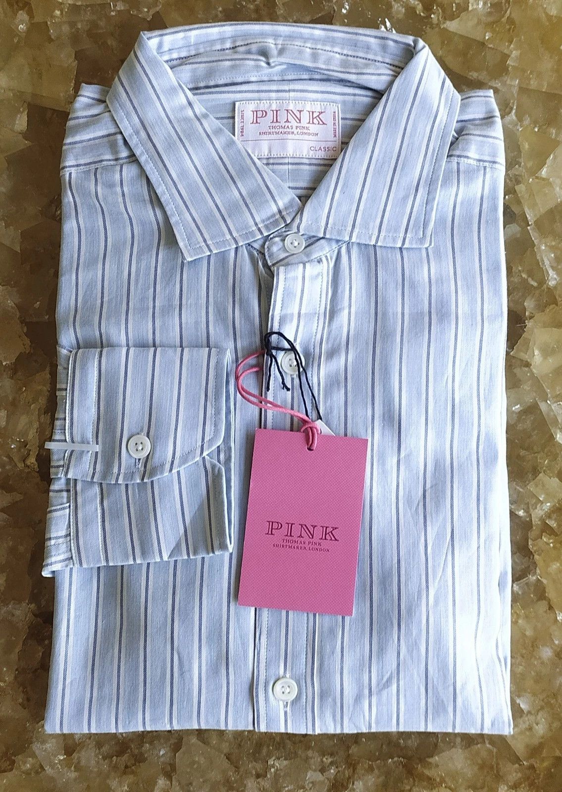 Thomas Pink Casual Melange Stripe Shirt Free Shipping T/35