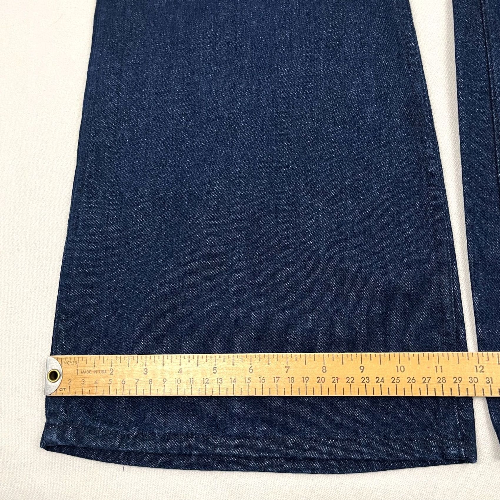 Bell VINTAGE Navdungarees Jeans Mens 32x34 Denim Blue 80s Flared Bell Utility Trousers US Navy Baggy Size US 32 / EU 48 - 6 Thumbnail