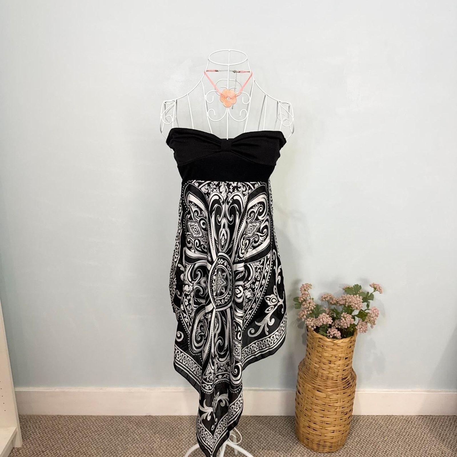 Other vintage y2k black and white babydoll tube top /mini dress Size S / US 4 / IT 40 - 2 Thumbnail
