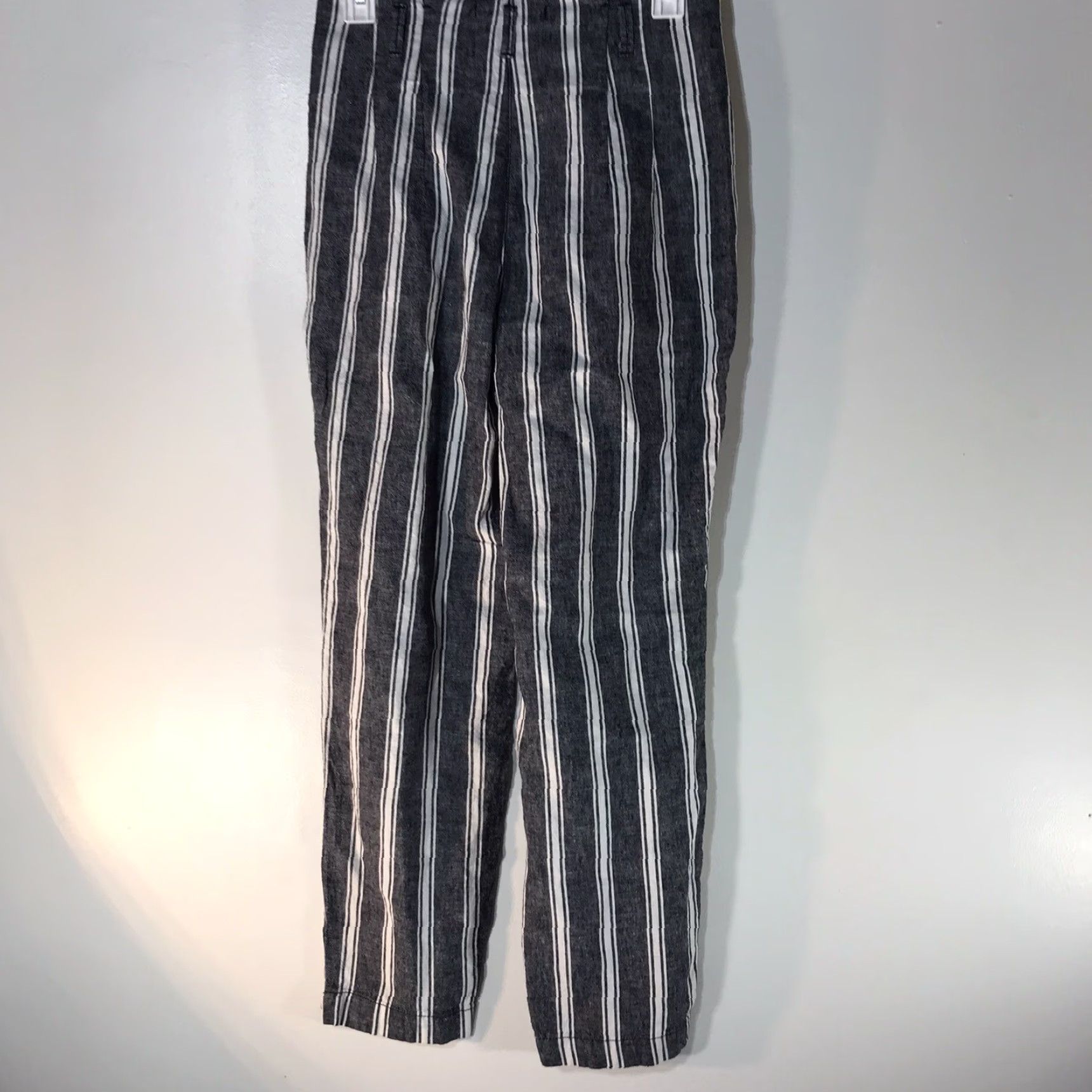 Abercrombie & Fitch Abercrombie & Fitch Women's Linen Blend Striped High Rise Pants S Blue White Casual Dressy Size 28" / US 6 / IT 42 - 2 Thumbnail