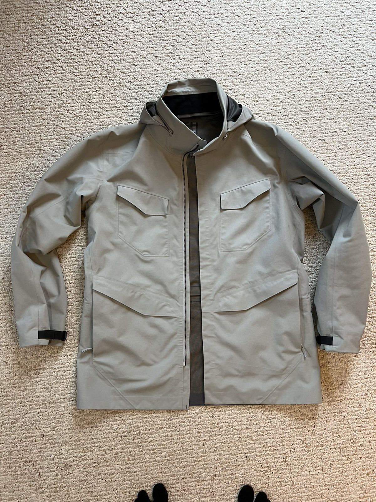 image of Arcteryx Veilance Field Jacket, Mineral in Light Grey, Men's (Size Medium)