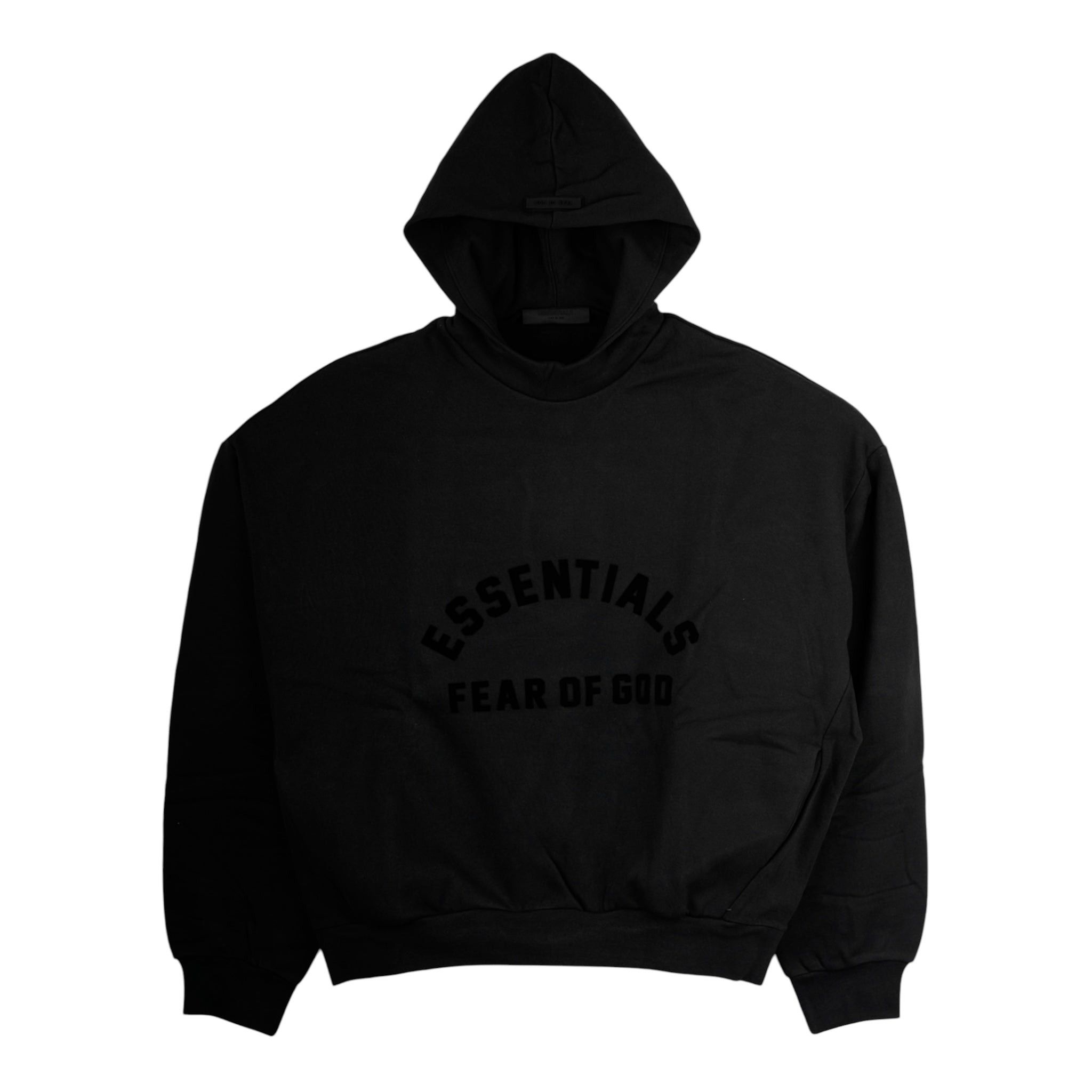 Fear of God Fear of God Essentials Arch Logo Hooded Sweatshirt Jet Black Size US XL / EU 56 / 4 - 1 Thumbnail