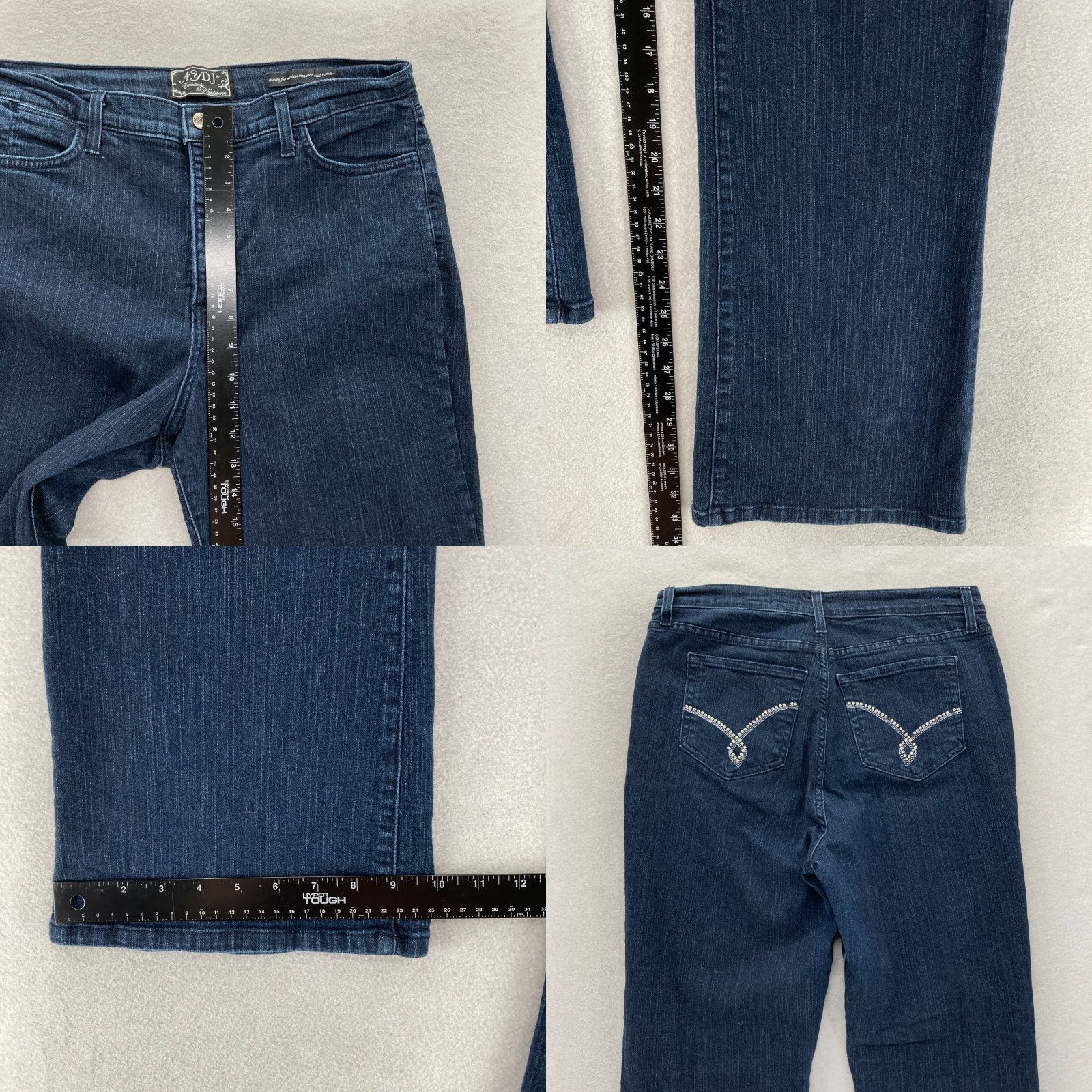 NYDJ NYDJ Bootcut Jeans Women's 16 Dark Blue Stretch Denim High Rise Comfort Regular Pocket City College Preppy Size 38" / US 16 / IT 52 - 8 Thumbnail