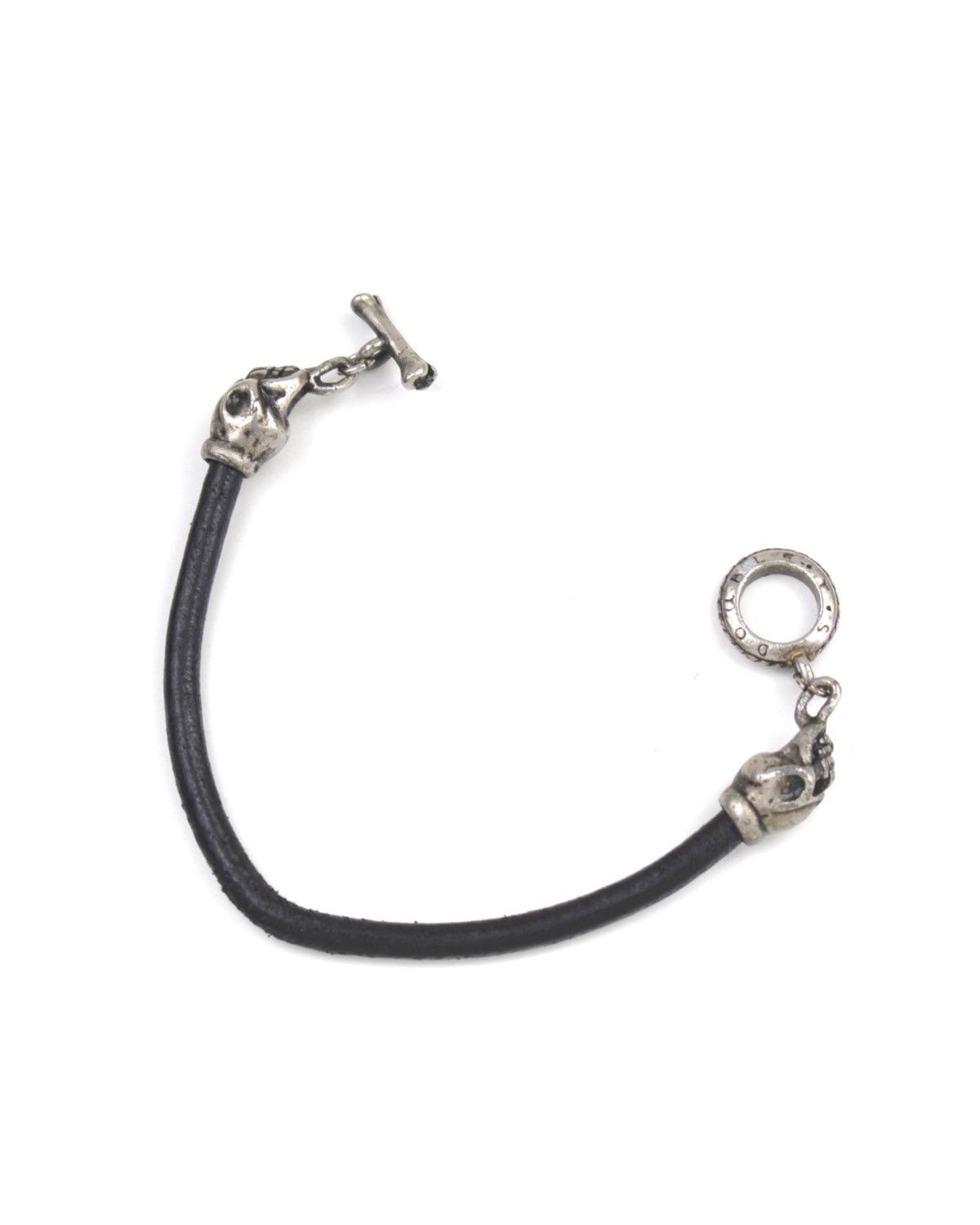 Vintage 2000S DOUBLE T S JAPAN SKULL LEATHER TOGGLE BRACELET Size ONE SIZE - 5 Thumbnail