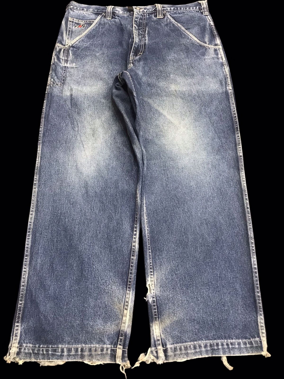 Vintage 🔥SUPER BAGGY🔥Vintage Johnny Blaze Baggy THRASHED DENIM F24 Size US 36 / EU 52 - 1 Thumbnail