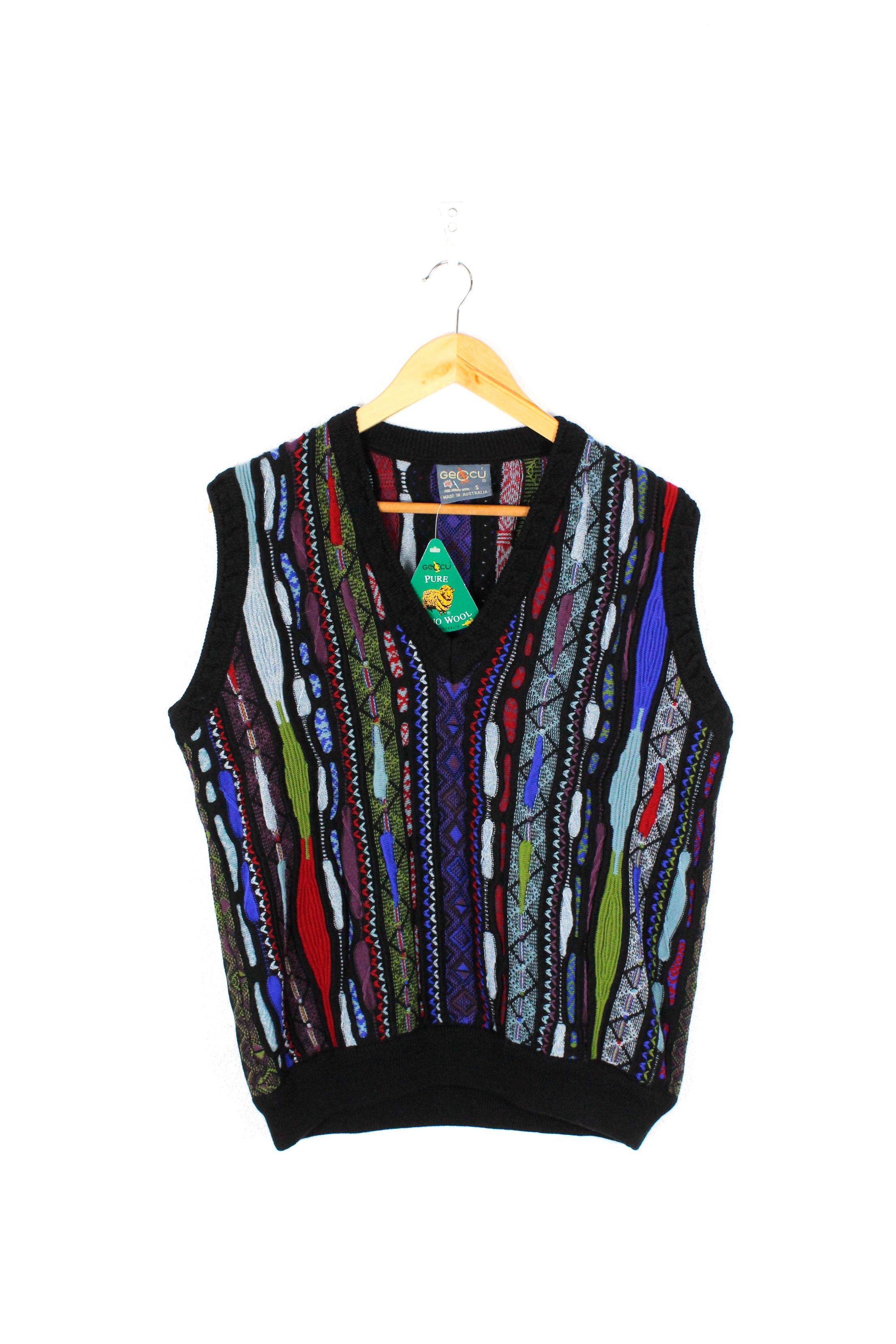 Other Vintage Geccu Coogi Style 3D Cable Knit Vest Sweater 90s Size US S / EU 44-46 / 1 - 1 Thumbnail