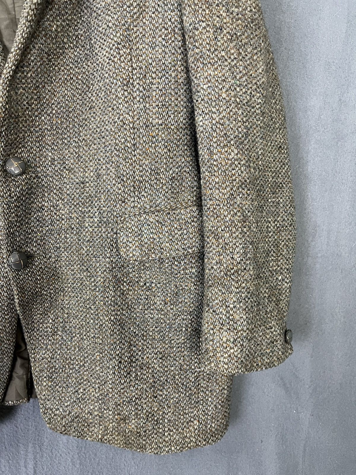 Harris Tweed × Vintage Vintage Made in Britain Wool Blazer Harris Tweed Handwoven Size 44R - 5 Thumbnail