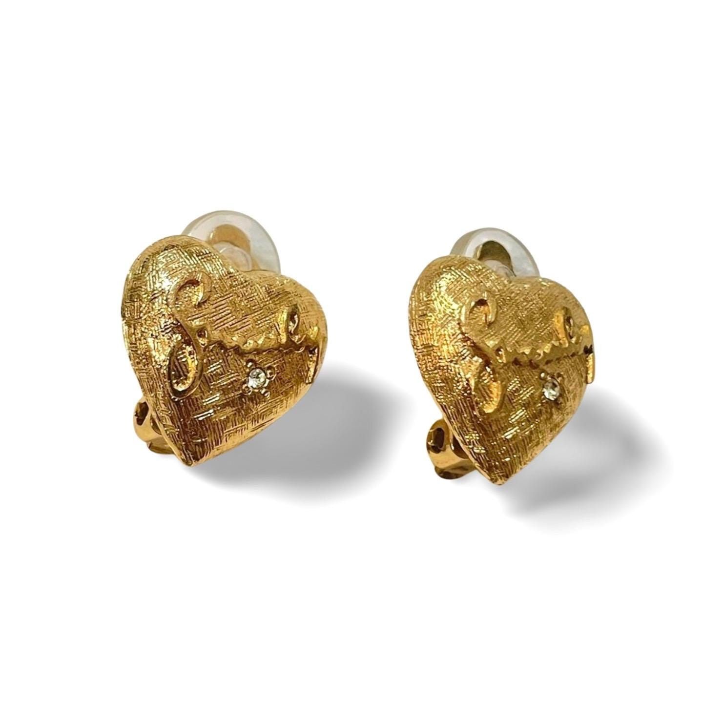 Givenchy Vintage Givenchy golden heart and logo earrings with crystal Size ONE SIZE - 4 Thumbnail