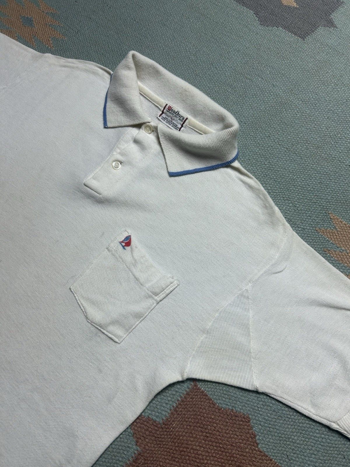 Vintage Vtg 60s 70s polo shirt cotton knit white golf yacht large Size US L / EU 52-54 / 3 - 3 Thumbnail