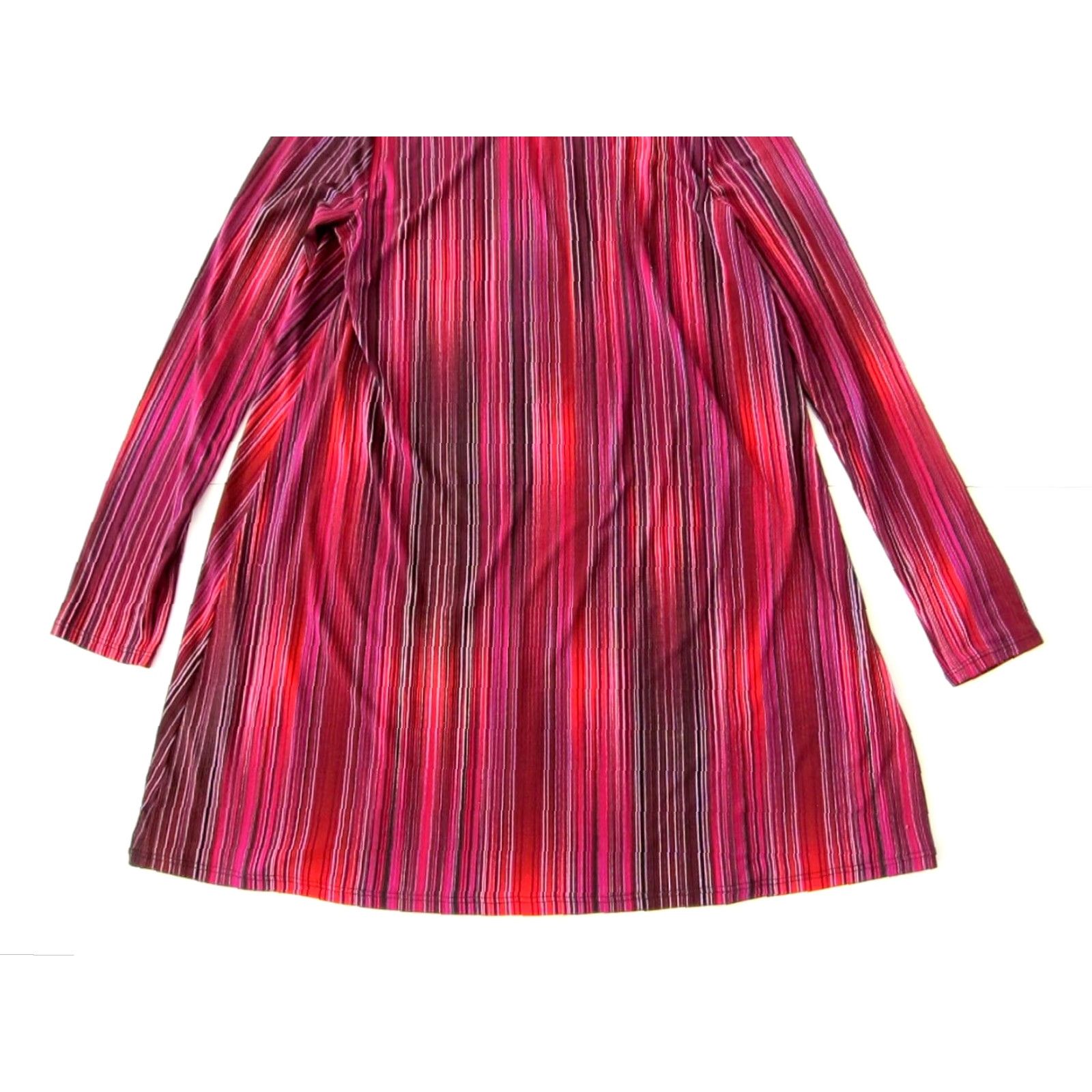 BCBGeneration BCBGeneration Pink Black Red Stripe Stretch Long Sleeve Shift Tunic Tent Dress M Size M / US 6-8 / IT 42-44 - 6 Thumbnail
