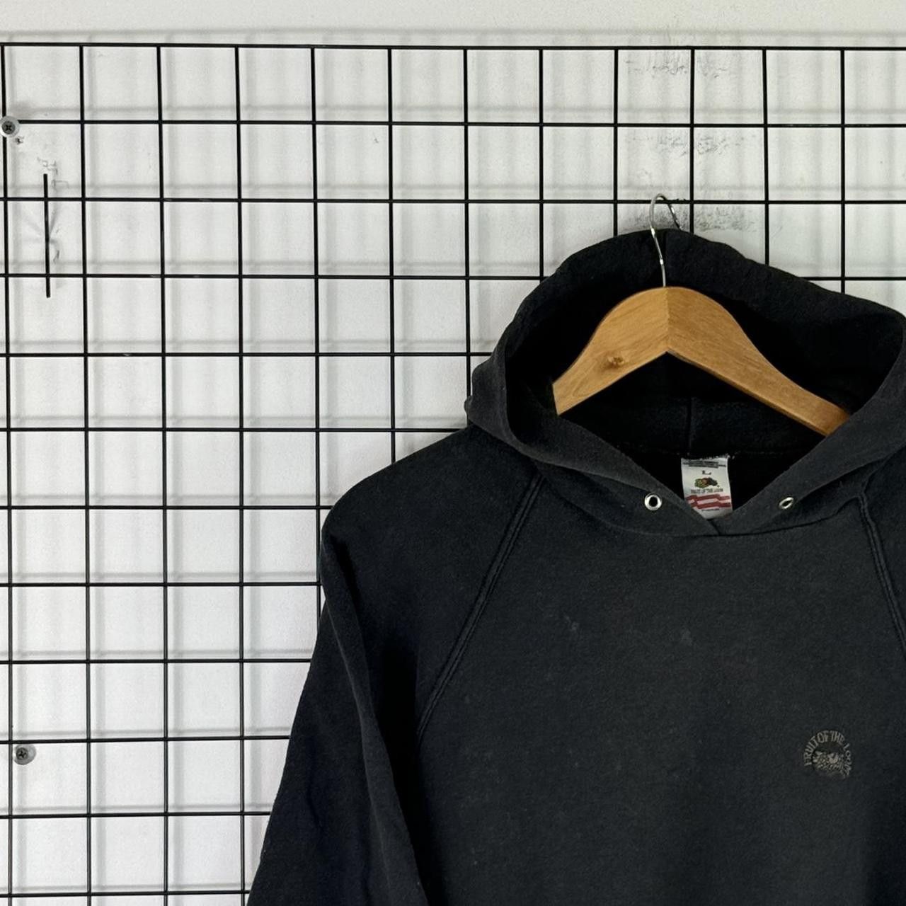 Vintage Fruit of the loom FOTL Hoodie Black Vintage 90s BLANK Size US M / EU 48-50 / 2 - 3 Thumbnail