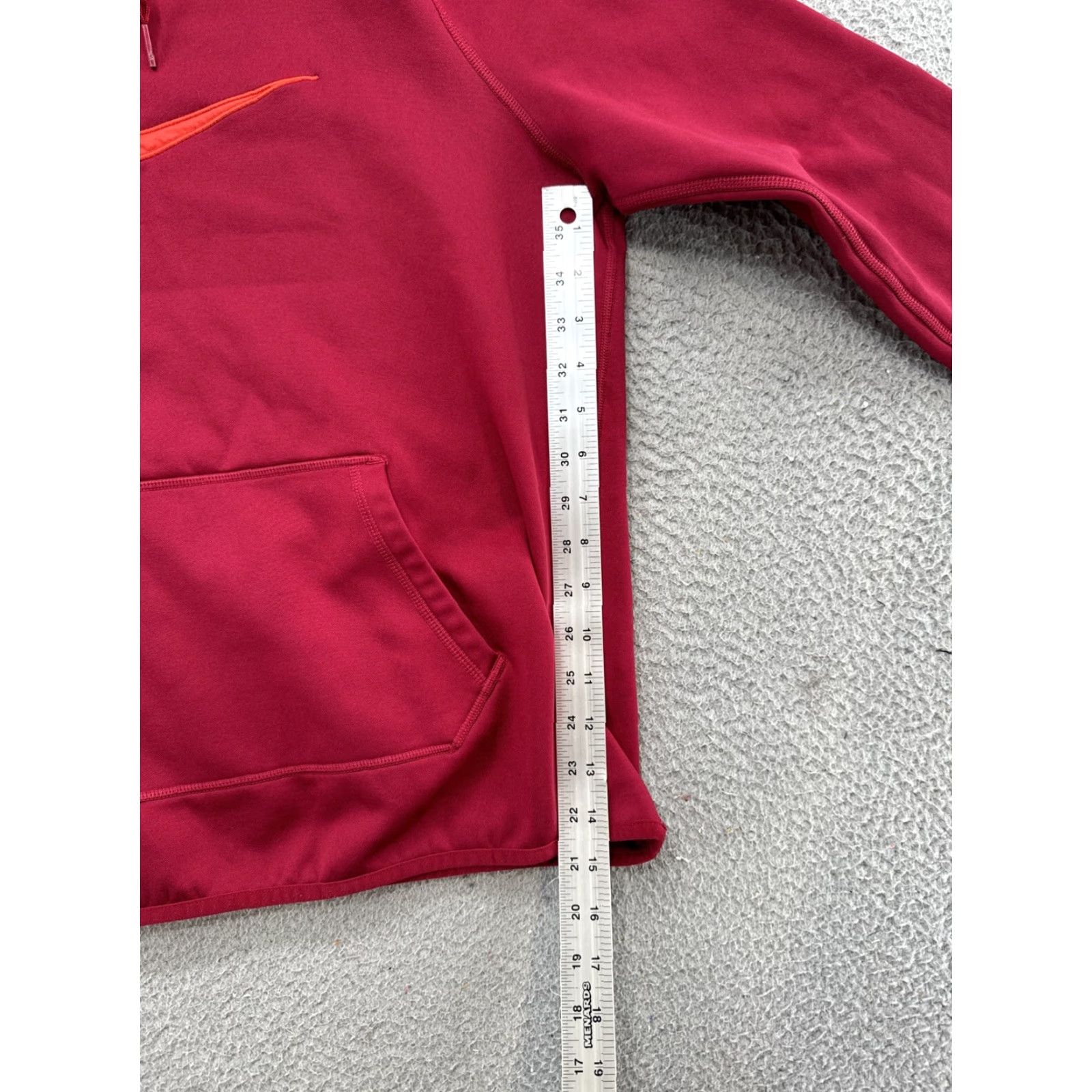 Nike VINTAGE Nike Dri Fit Pullover Thumb Hole Red Hoodie Womens SZ Large 803443-620 Swoosh Size L / US 10 / IT 46 - 7 Thumbnail