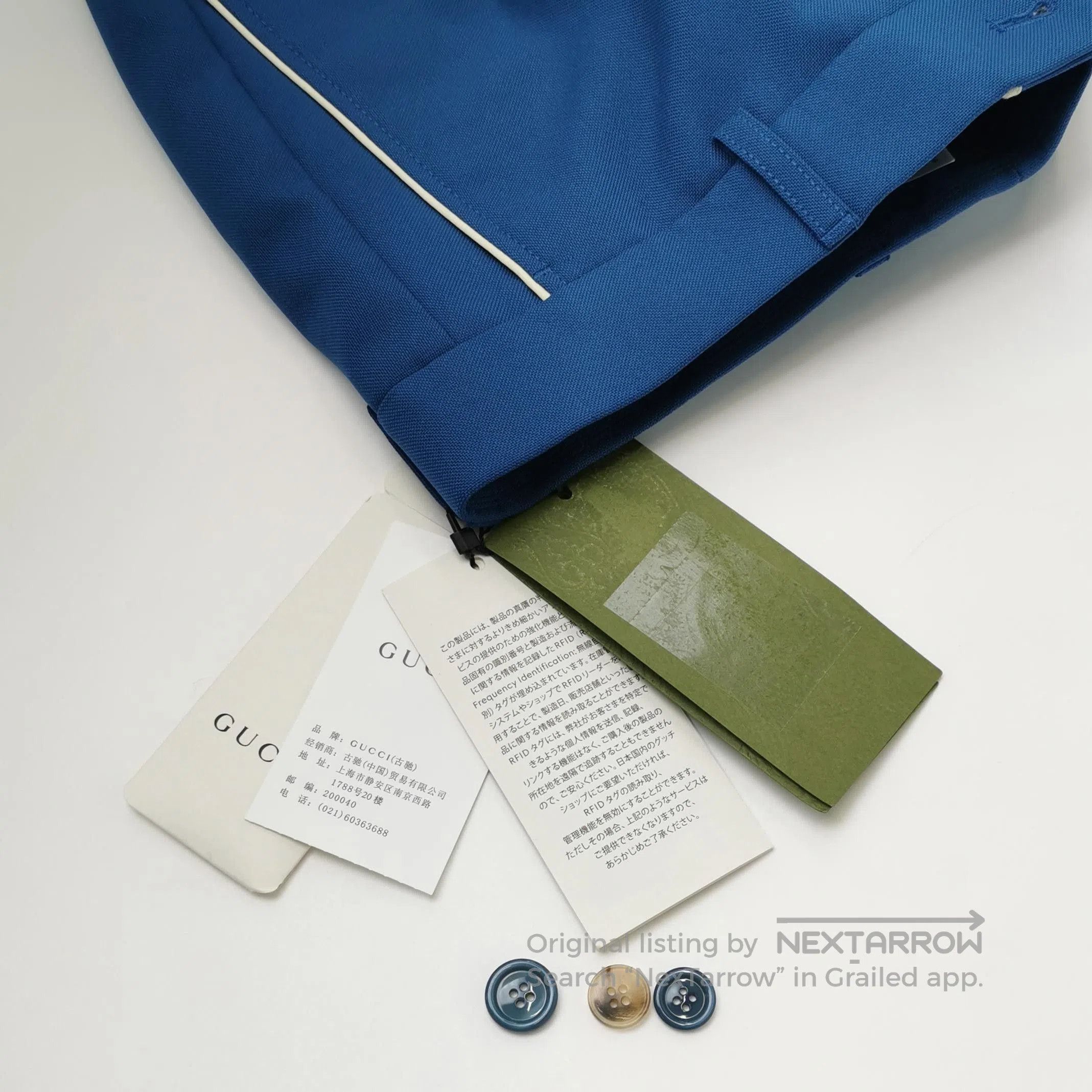 Gucci Gucci Blue Straight-Leg Tailored Pants M. Size US 30 / EU 46 - 1 Thumbnail
