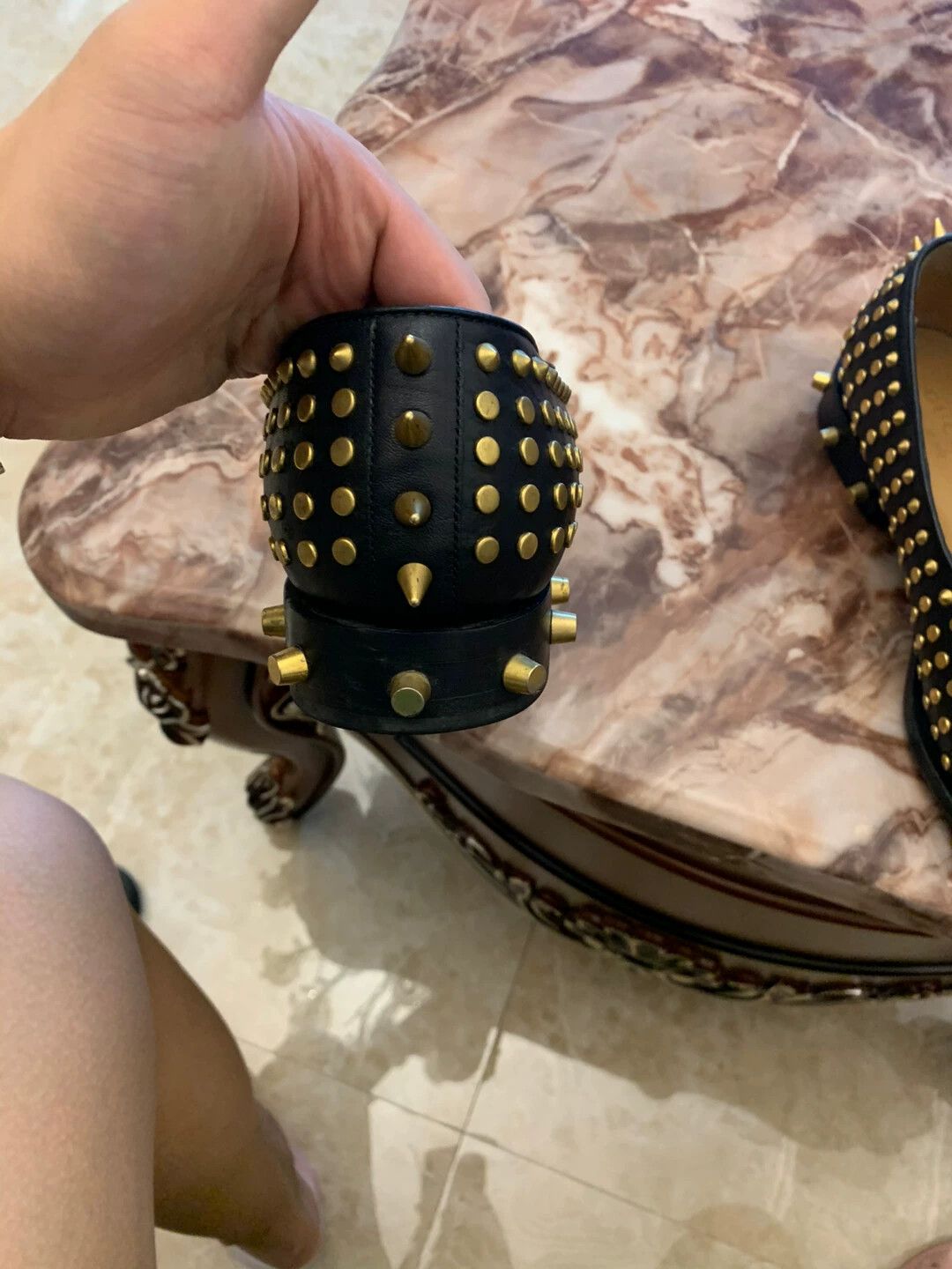 Gucci Gucci Men's Brass Studs Tiger Head Leather Sole Shoes Size US 9 / EU 42 - 4 Thumbnail