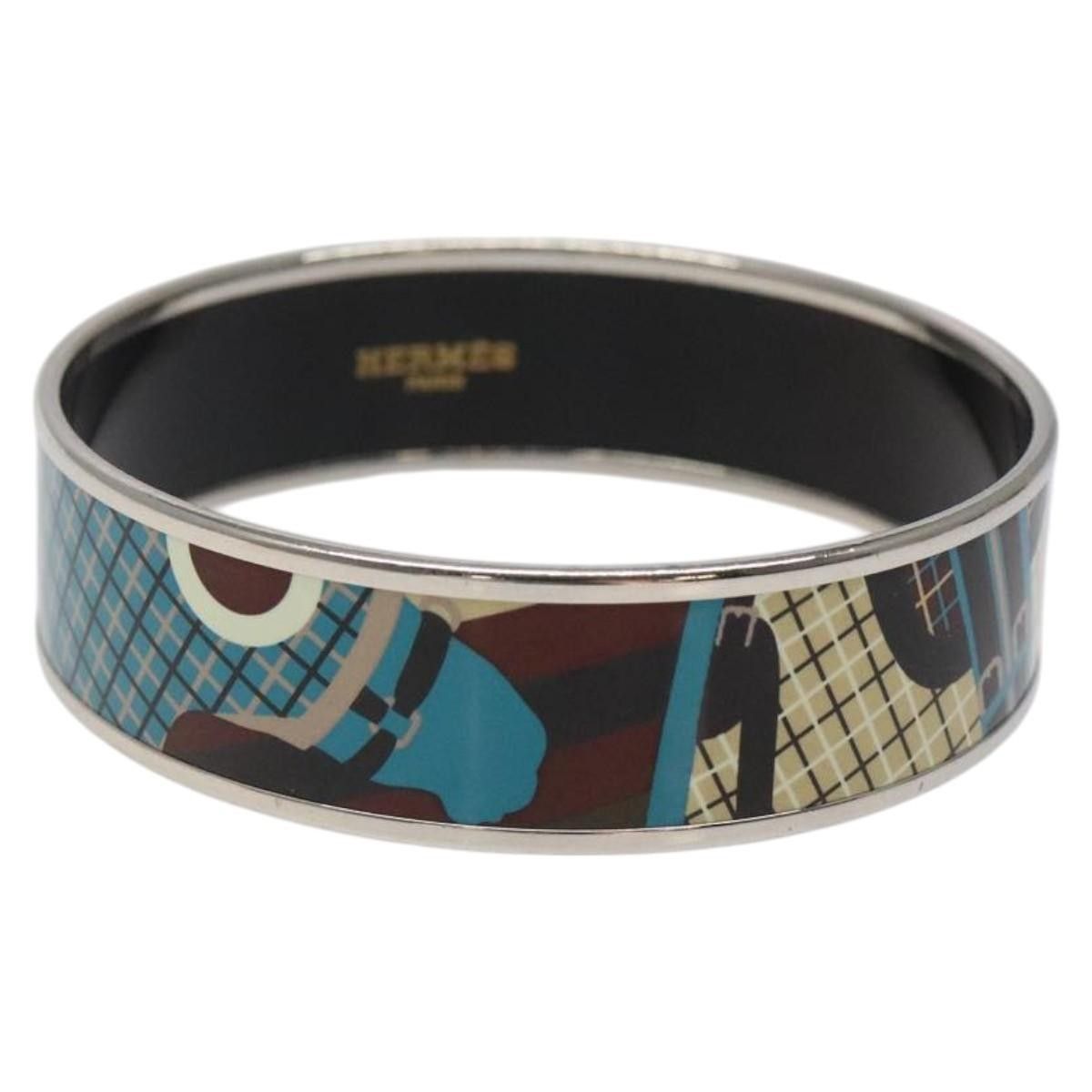 Hermes Hermes Vintage Bangle Bracelet Metal with Leather Size ONE SIZE - 1 Thumbnail