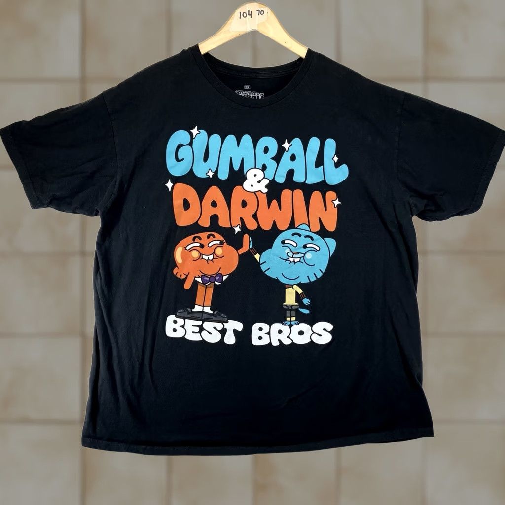 Vintage VINTAGE The Amazing World Of Gumball Best Bros Gumball & Darwin Black T-Shirt 2X Thin Size US XXL / EU 58 / 5 - 1 Thumbnail
