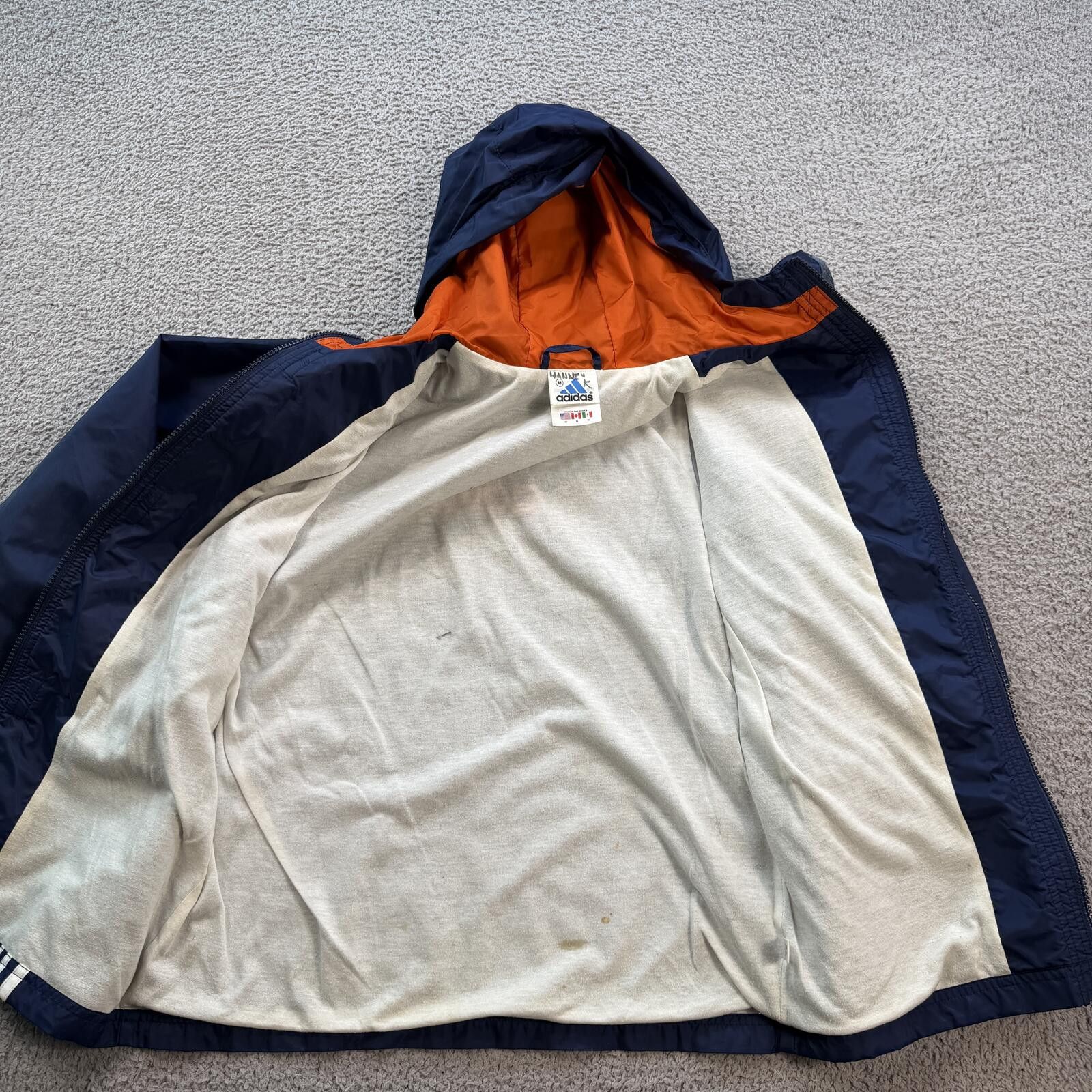 Adidas Vintage Y2K Adidas Hooded Windbreaker Jacket Youth M Navy Size US M / EU 48-50 / 2 - 7 Thumbnail