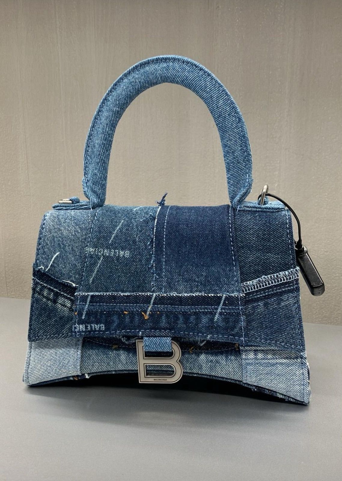Balenciaga Hourglass Small Patchwork Denim Bag Size ONE SIZE - 1 Thumbnail