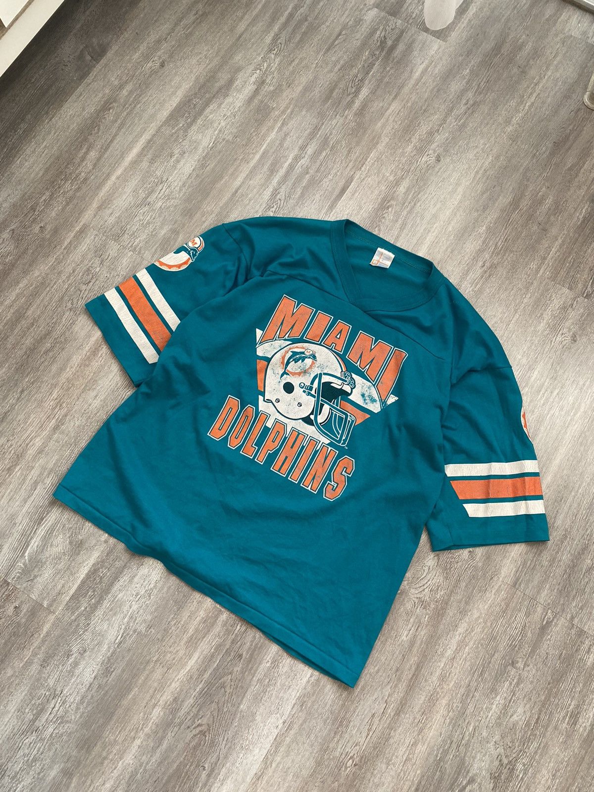 NFL Vintage 90s Miami Dolphins Nutmeg NFL Y2K T-shirt Size US XL / EU 56 / 4 - 2 Thumbnail