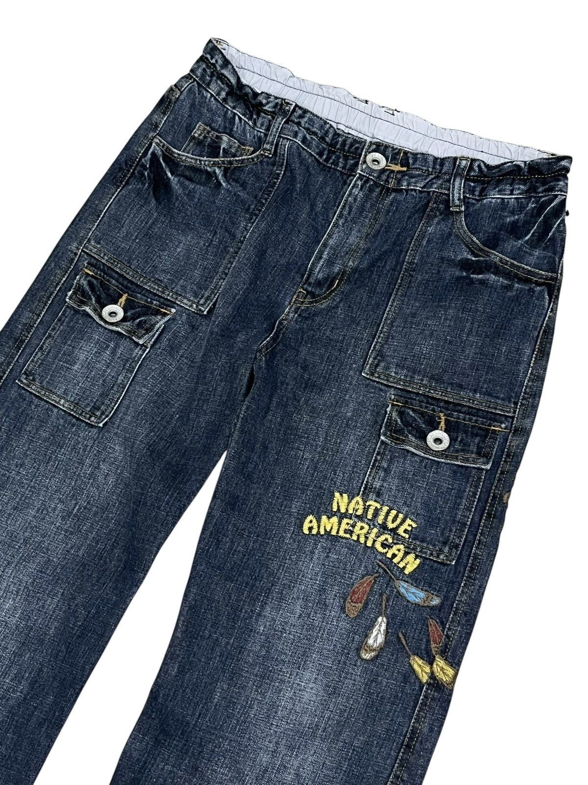 Japanese Brand Vintage Drug Store's Native Dope Embroidered Bush Pant Denim Size US 31 - 4 Thumbnail