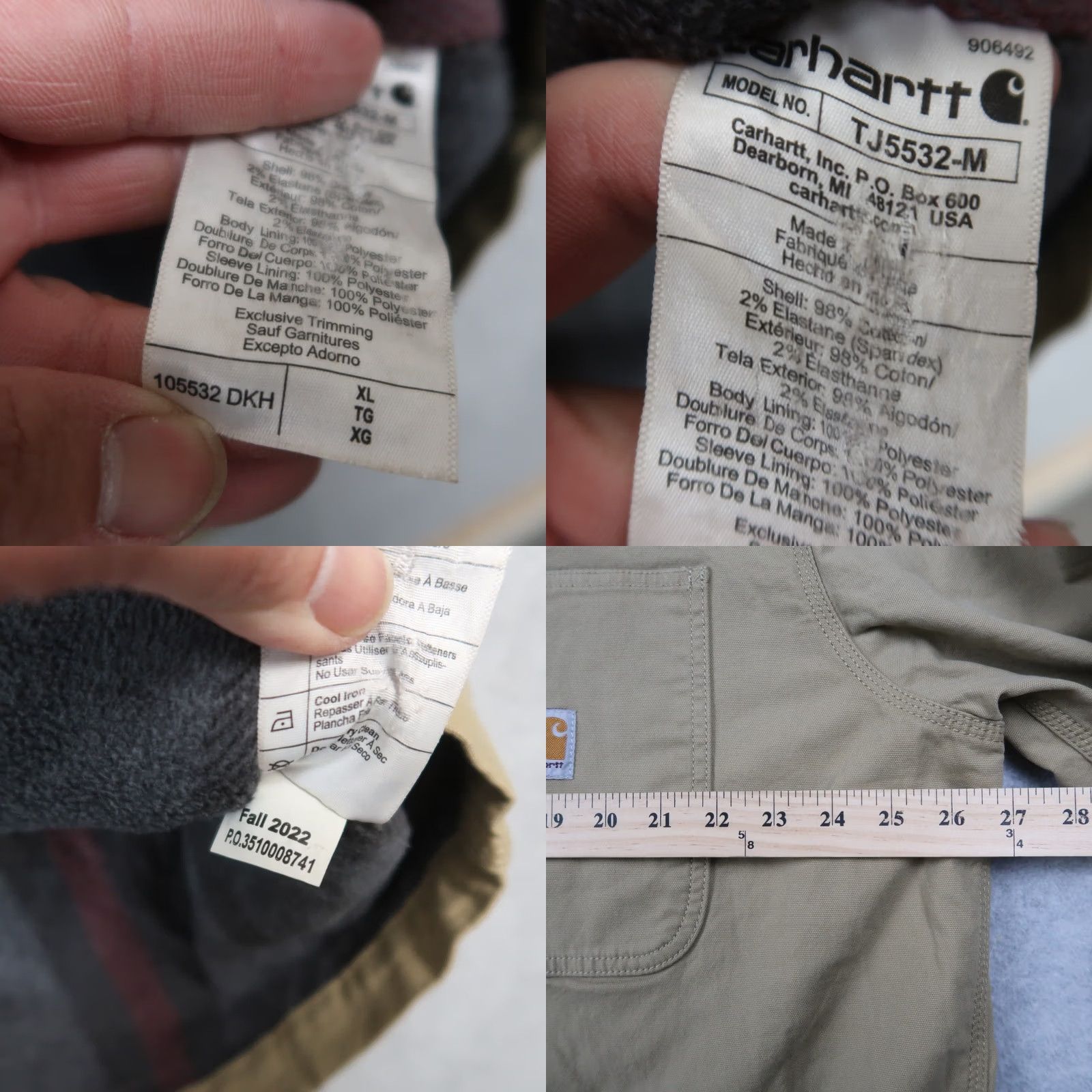Carhartt Carhartt Jacket Shirt Lined Rugged Flex Fleece XL Khaki Shirt Jacket Mens XL Khaki Size US XL / EU 56 / 4 - 9 Thumbnail