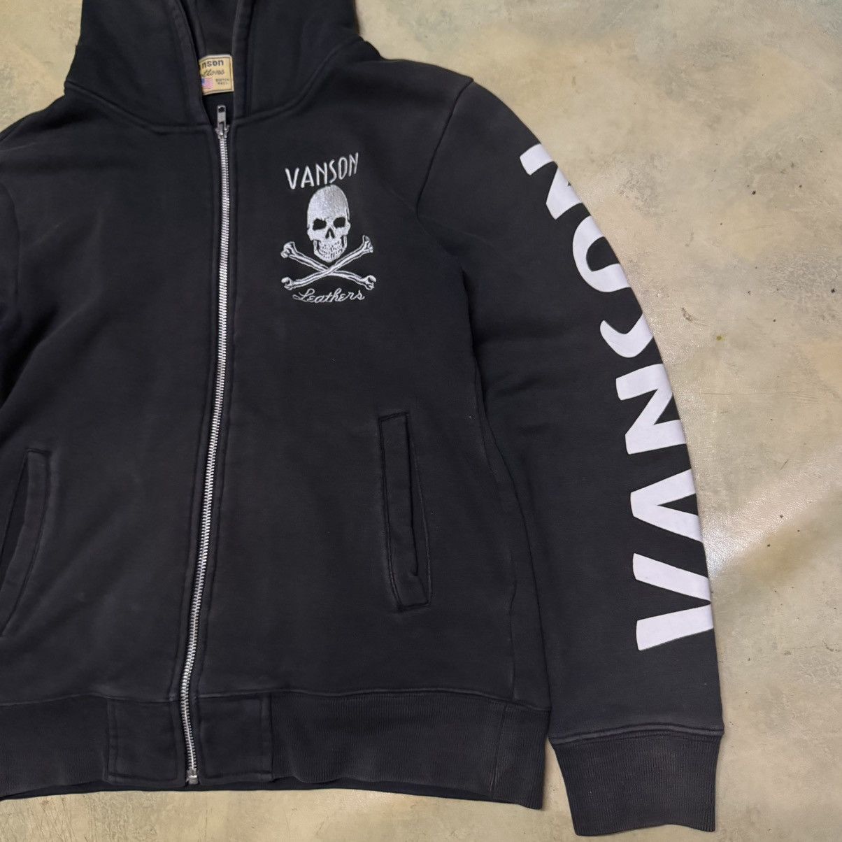 Vanson Leathers Vanson Leather Big Skull Logo Zipper Hoodie Sweater Size US M / EU 48-50 / 2 - 10 Thumbnail