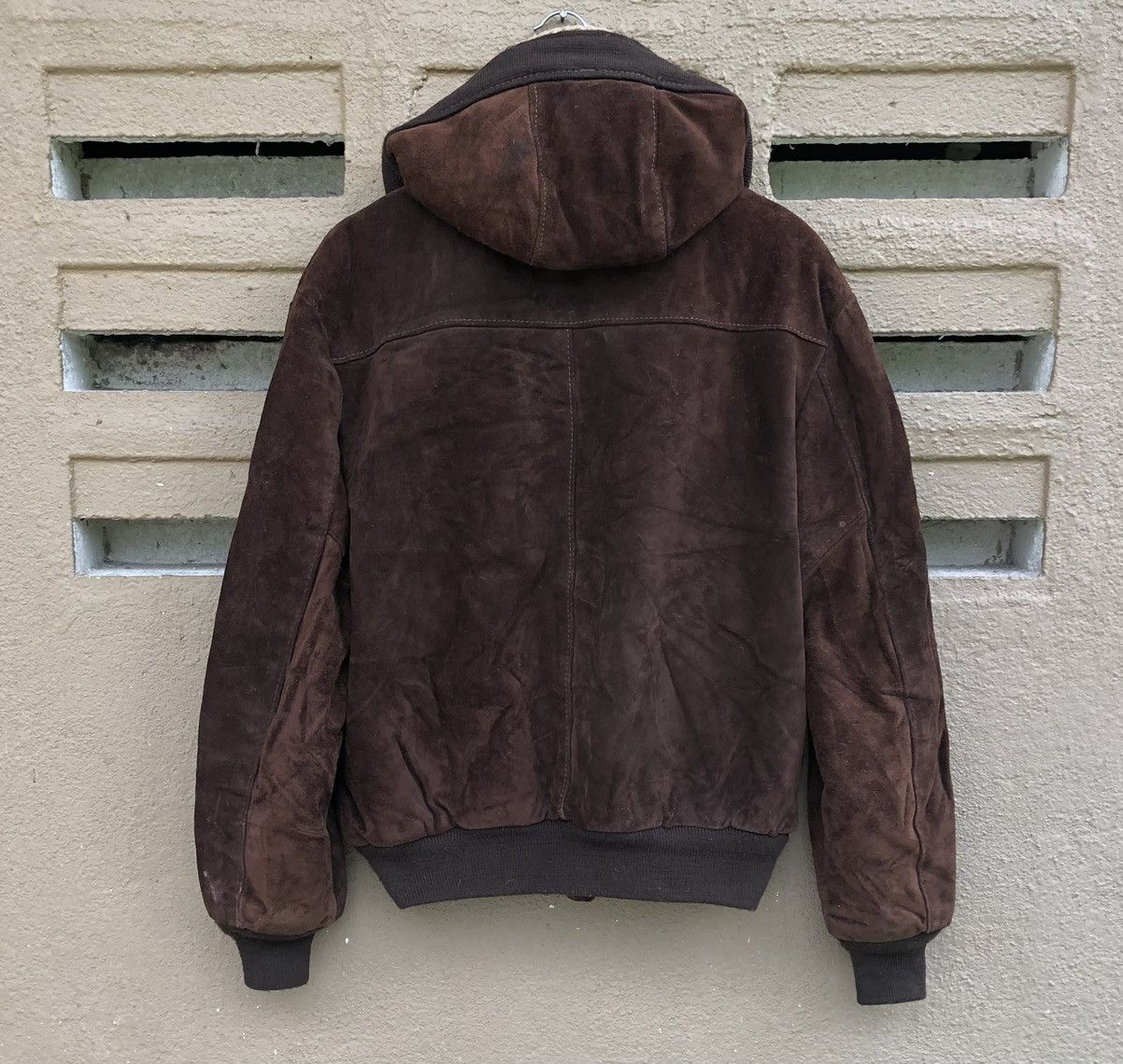 Vintage SCHOTT NYC Suede Leather Lined Sherpa Hoodie Jacket🇺🇸