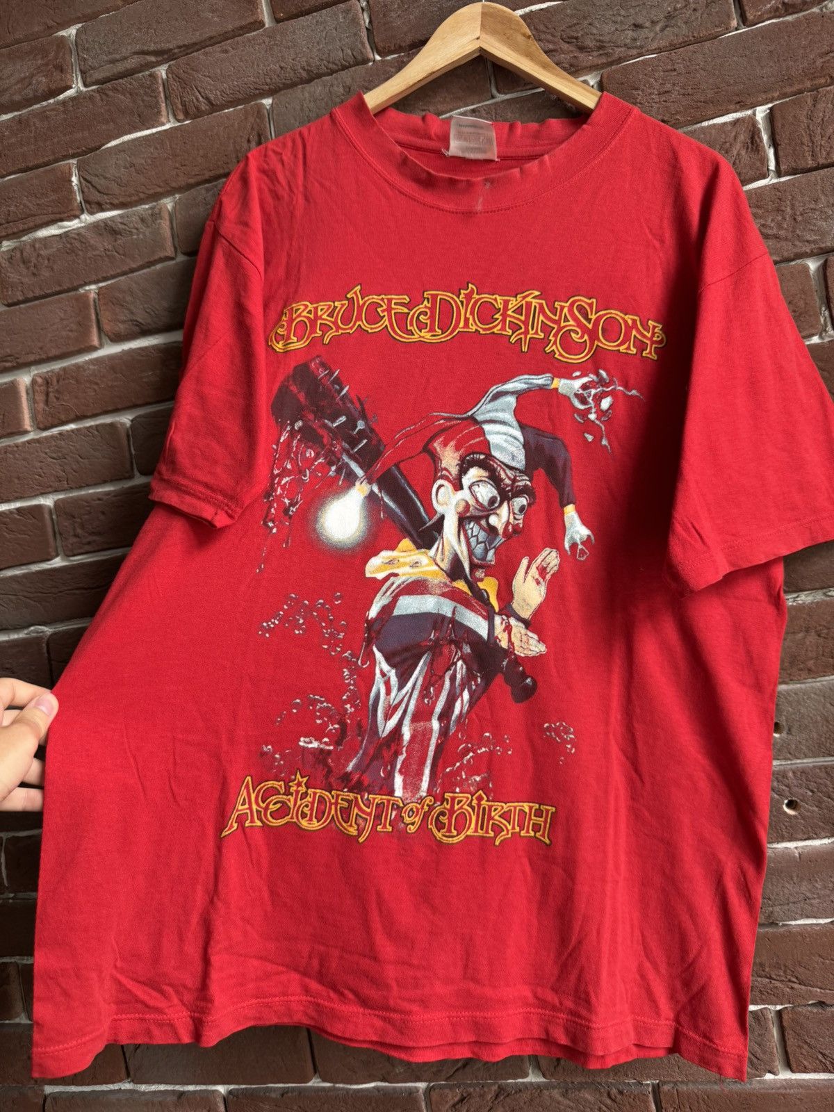 Band Tees Vintage 90s Bruce Dickinson Heavy Metal Iron Maiden Band Tee Size US L / EU 52-54 / 3 - 4 Thumbnail