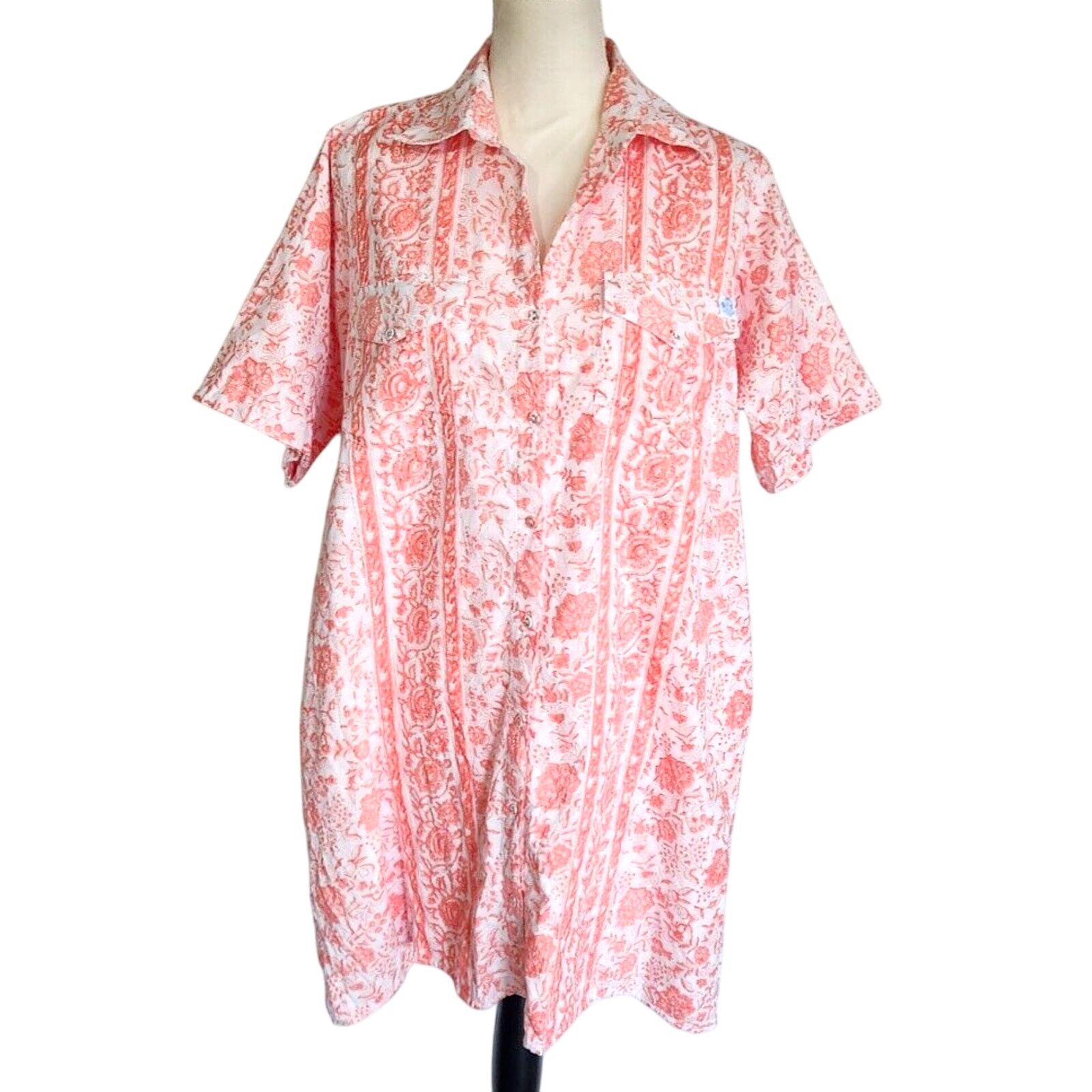 Anthropologie Anthropologie Sue Sartor Coral Satsuma Shirt Dress Medium Size M / US 6-8 / IT 42-44 - 1 Thumbnail