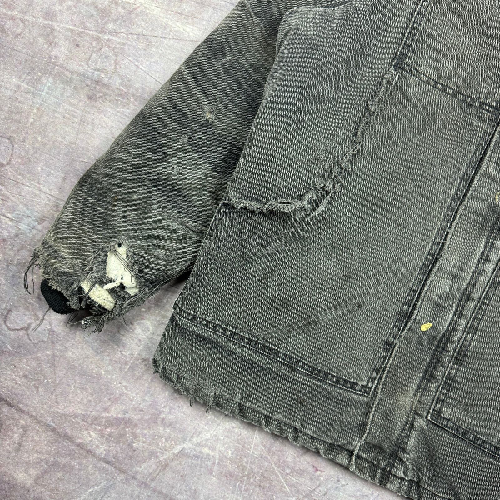 Carhartt × Vintage 90s Faded Black Thrashed Carhartt Arctic Work Jacket L 2321 Size US L / EU 52-54 / 3 - 4 Thumbnail