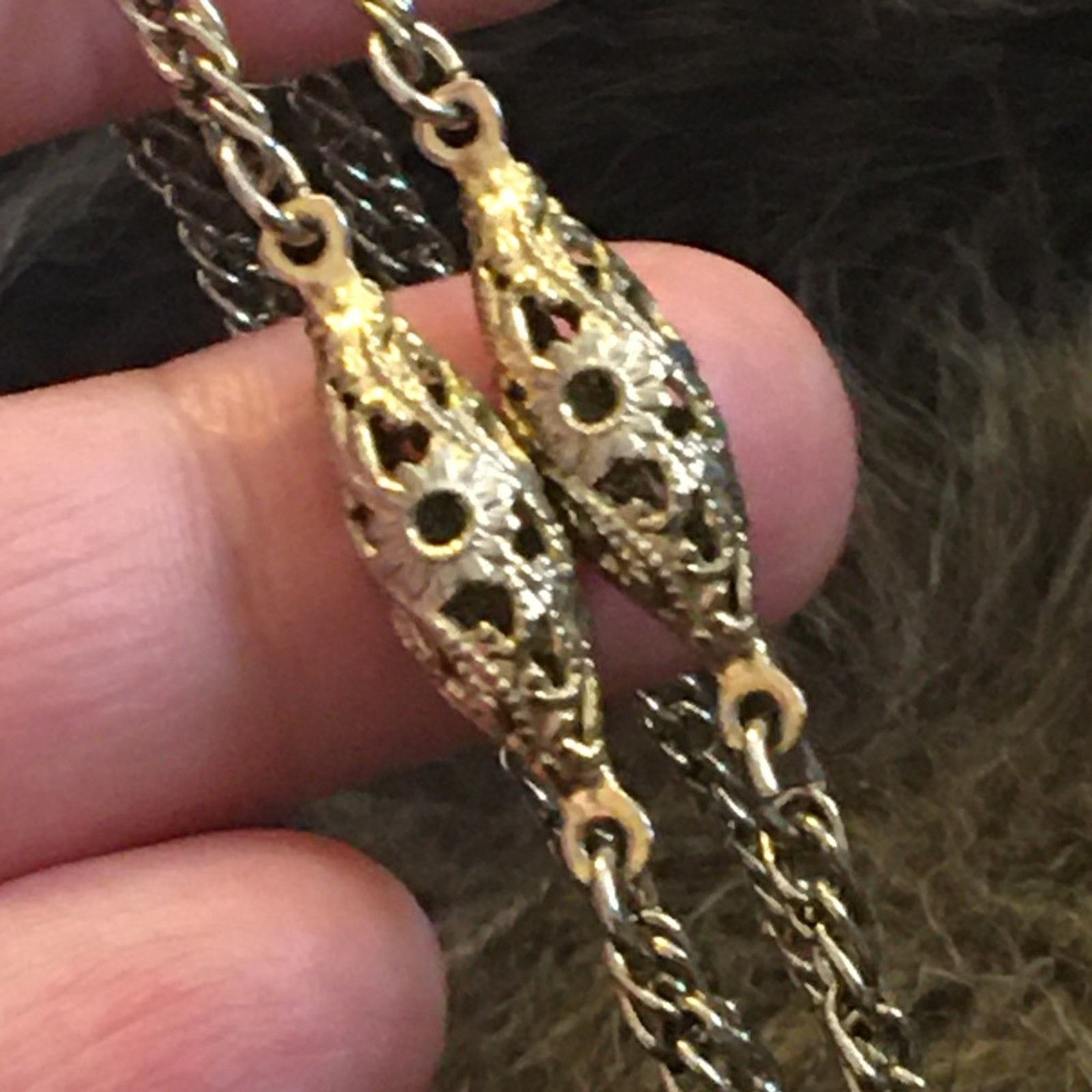 Vintage Vintage gold tone filigree accent chain necklace Size ONE SIZE - 6 Thumbnail