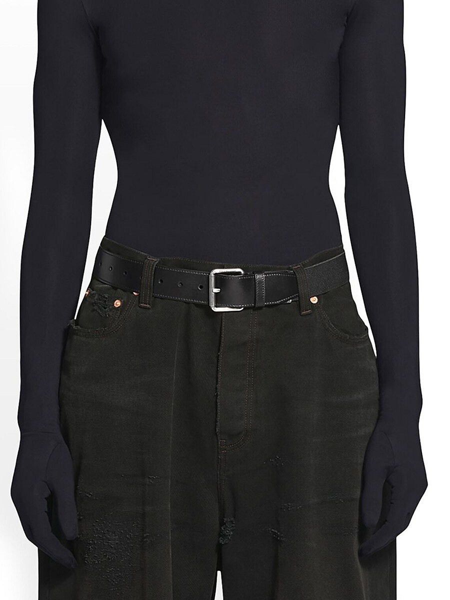Balenciaga o1s1wg111124 Size: L / Elastic Roller Buckle Belt in Black Size ONE SIZE - 2 Thumbnail