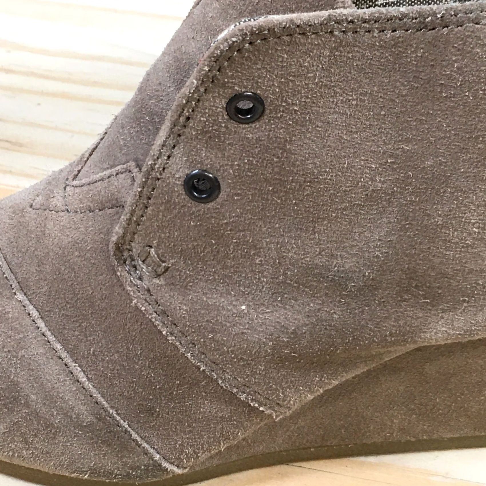 Toms Toms Boots Womens 5.5 Desert Brown Lace Up Casual Ankle Top Wedge Heels 740810 Size M / US 6-8 / IT 42-44 - 3 Thumbnail