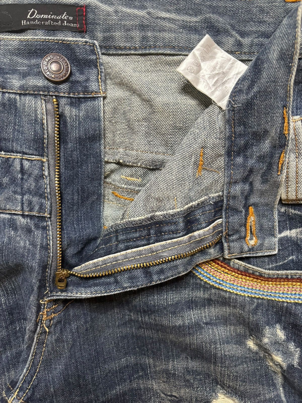 Japanese Brand Vintage Japanese Brand Double Waist Distressed Loose Jeans Size US 31 - 9 Thumbnail