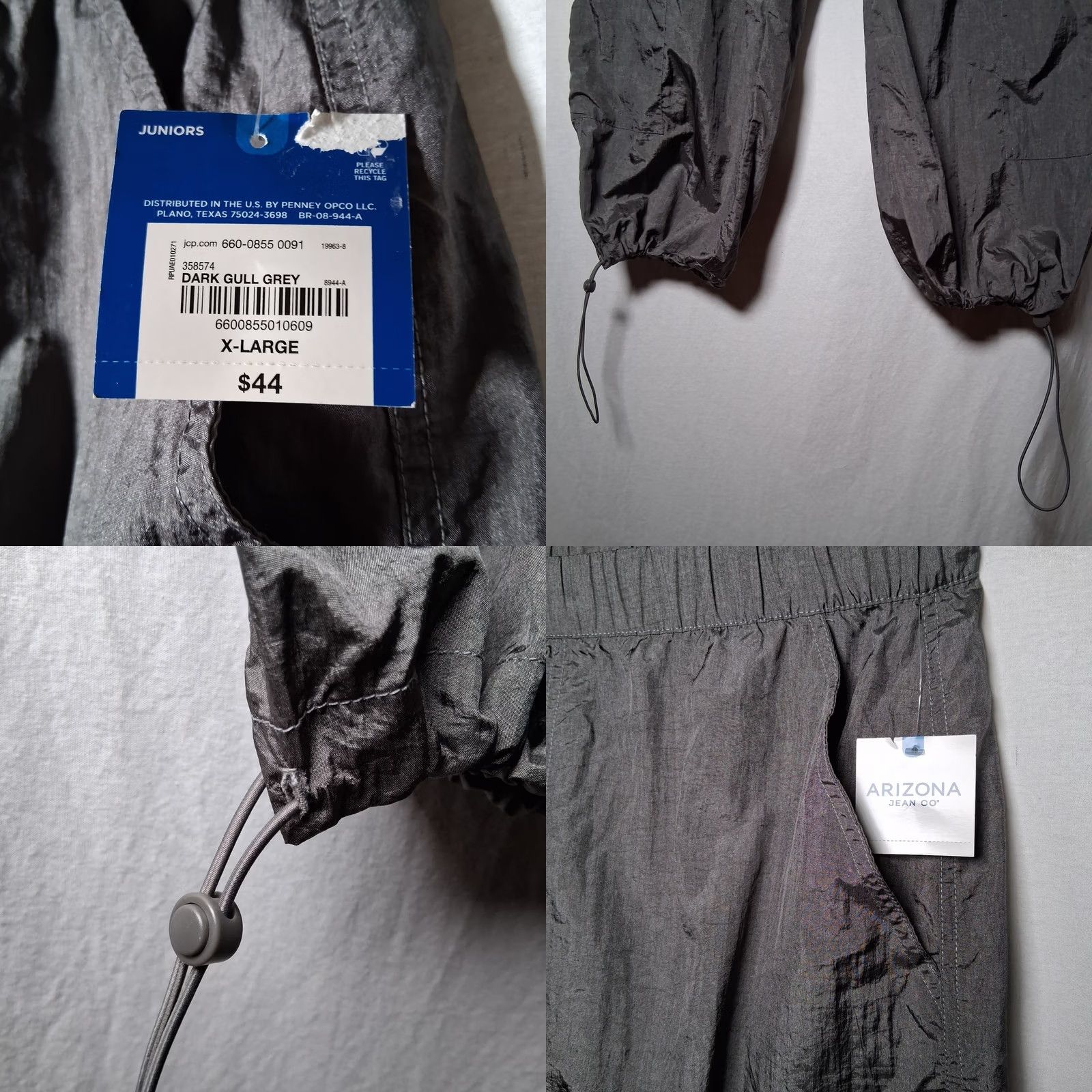 Vintage VINTAGE Arizona Jeans Parachute Pants Women XL Dark Gray Nylon Baggy Wide Leg NEW Size 40" / US 18 - 9 Thumbnail