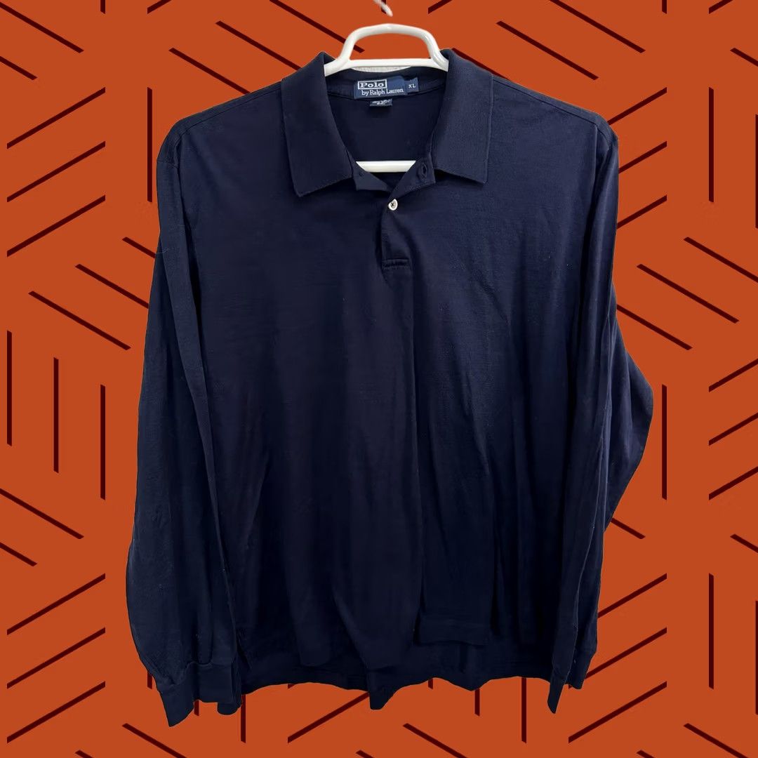 Polo Ralph Lauren VINTAGE Polo Ralph Lauren Shirt Mens XL Blue Pima Cotton Long Sleeve Pique VTG Henley Size US XL / EU 56 / 4 - 1 Thumbnail
