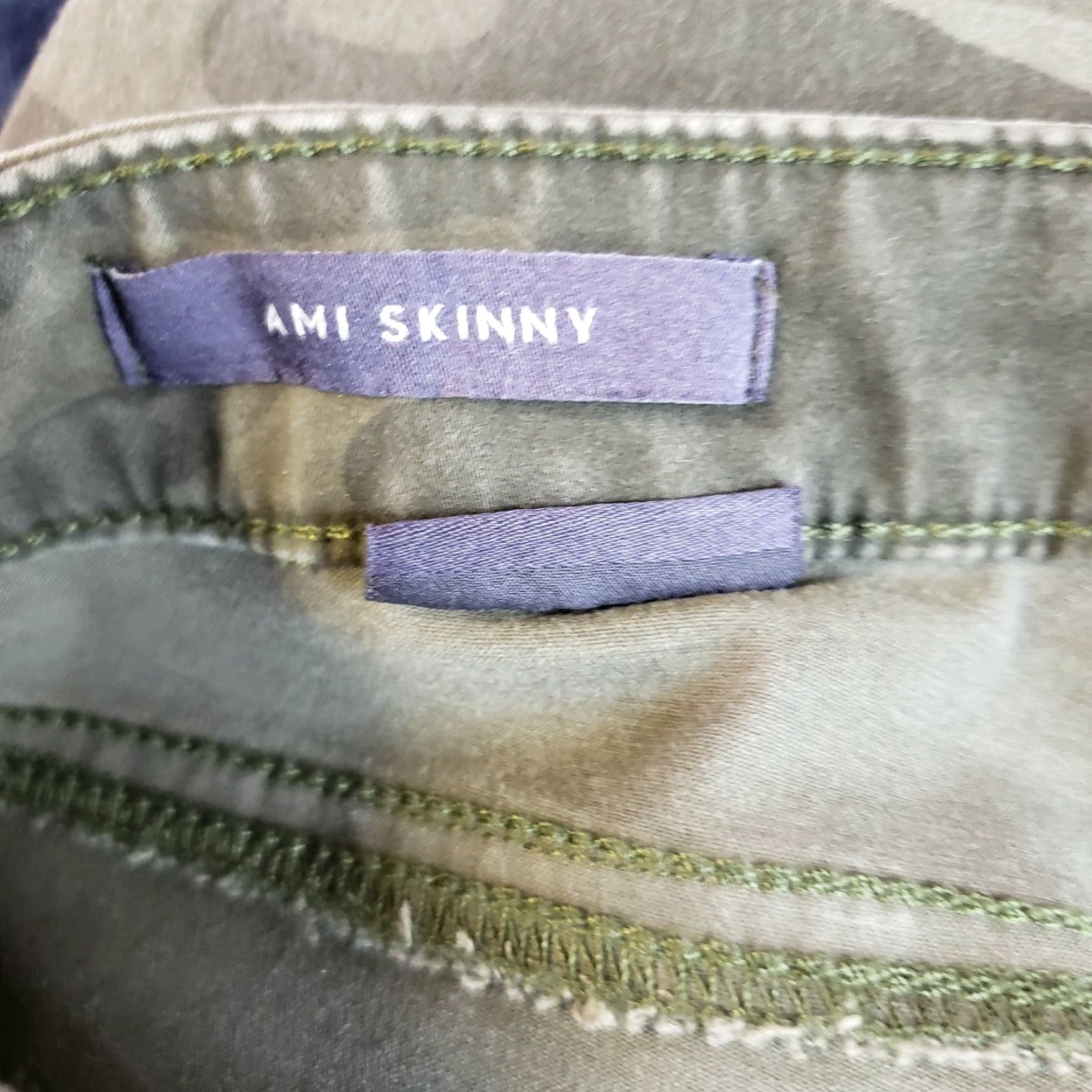 NYDJ NYDJ Ami Skinny Pants Sz 4 Green Camo Mid Rise Cotton Blend Womens Size 27" / US 4 / IT 40 - 7 Thumbnail