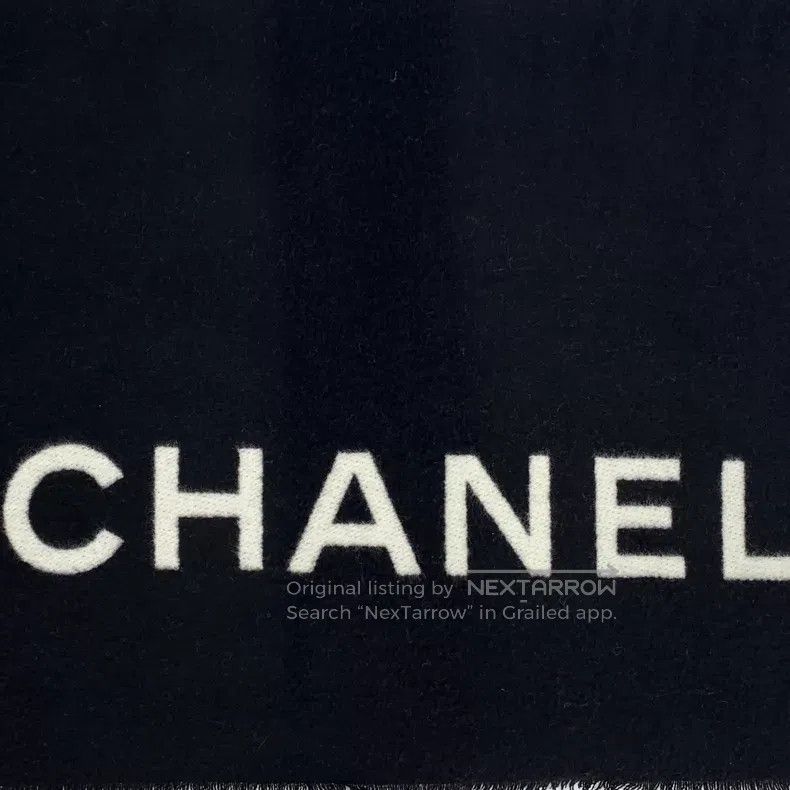 Chanel Chanel Black logo letter inlaid cashmere scarf Size ONE SIZE - 2 Thumbnail