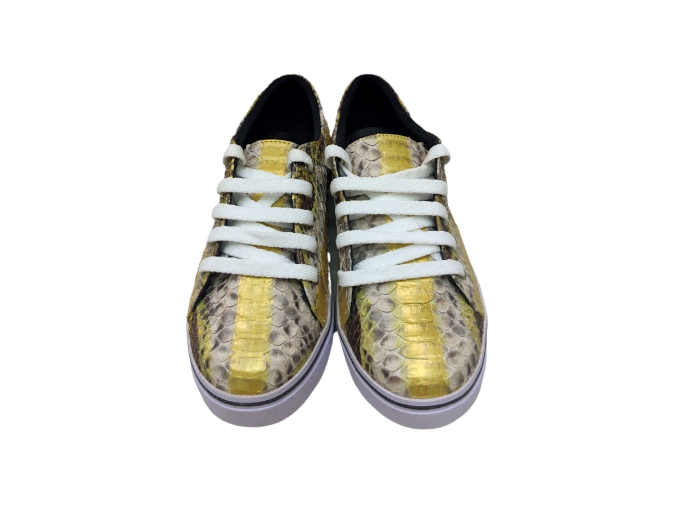 Handmade Multicolor Snakeskin Casual Sneakers Size US 10 / EU 43 - 3 Thumbnail