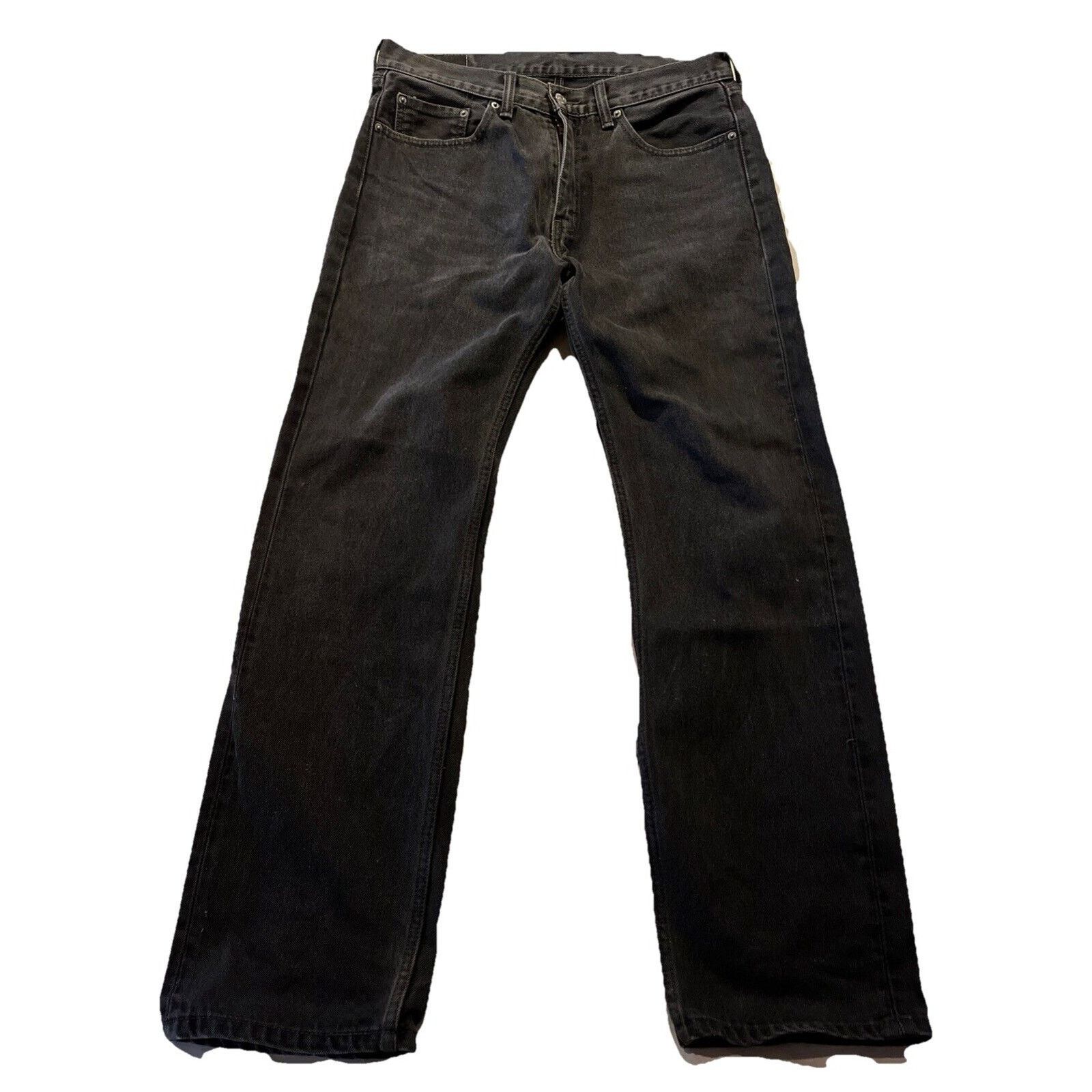Levi's Levi’s 505 Jeans Men’s 34x32 Regular Straight Denim Black Size US 34 / EU 50 - 1 Thumbnail