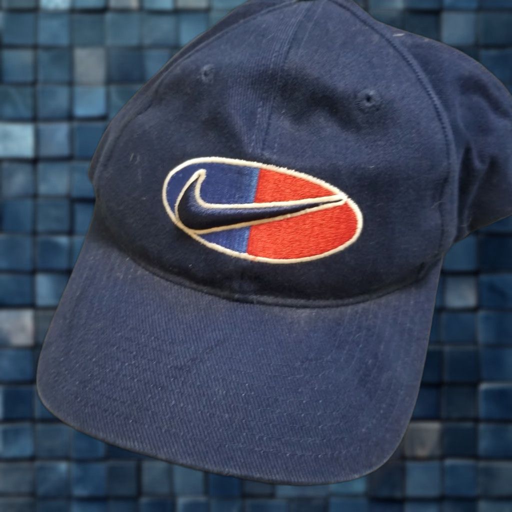 Nike VINTAGE 90s Nike Snapback Hat Cap Blue Adjustable Swoosh Mens Size ONE SIZE - 1 Thumbnail